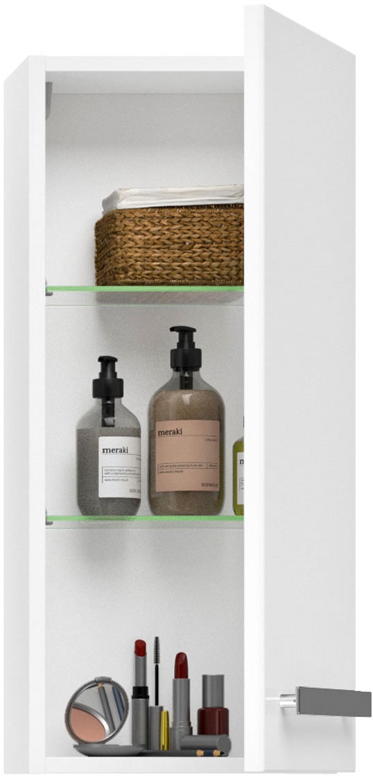 Saphir Hängeschrank »Serie 4005 Wand-Badschrank 30 cm breit mit 1 Tür, 2 Glas-Einlegeböden«, Badezimmer-Hängeschrank inkl. Türdämpfer, Wandschrank 70 cm hoch