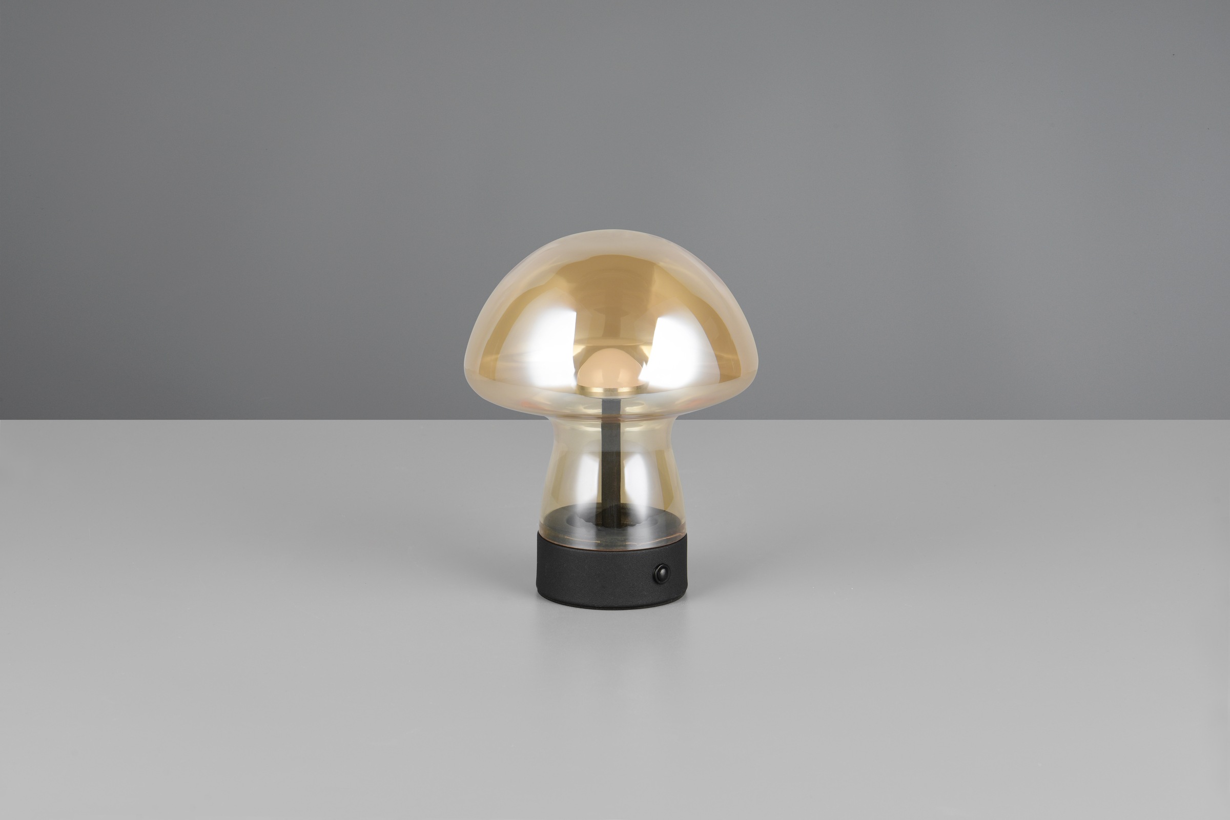 REALITY Leuchten LED Tischleuchte »DOOLEY, Akku LED Tischlampe aus Glas, Höhe 18 cm Ø 14cm, IP20 1,5W LED«, 1 flammig, Leuchtmittel LED-Board | LED fest integriert, 140 Lumen 3000K warmweiß, Touchdimmer, USB-Ladeanschluss