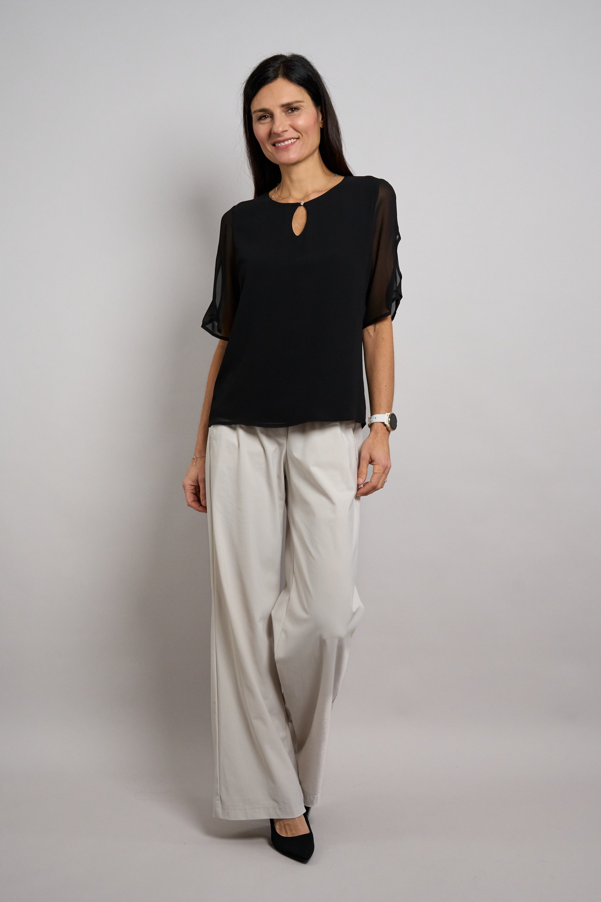 Seidel Moden Chiffonbluse "Otto exclusiv" Halbarm mit Cut-Out-Detail und Gl günstig online kaufen