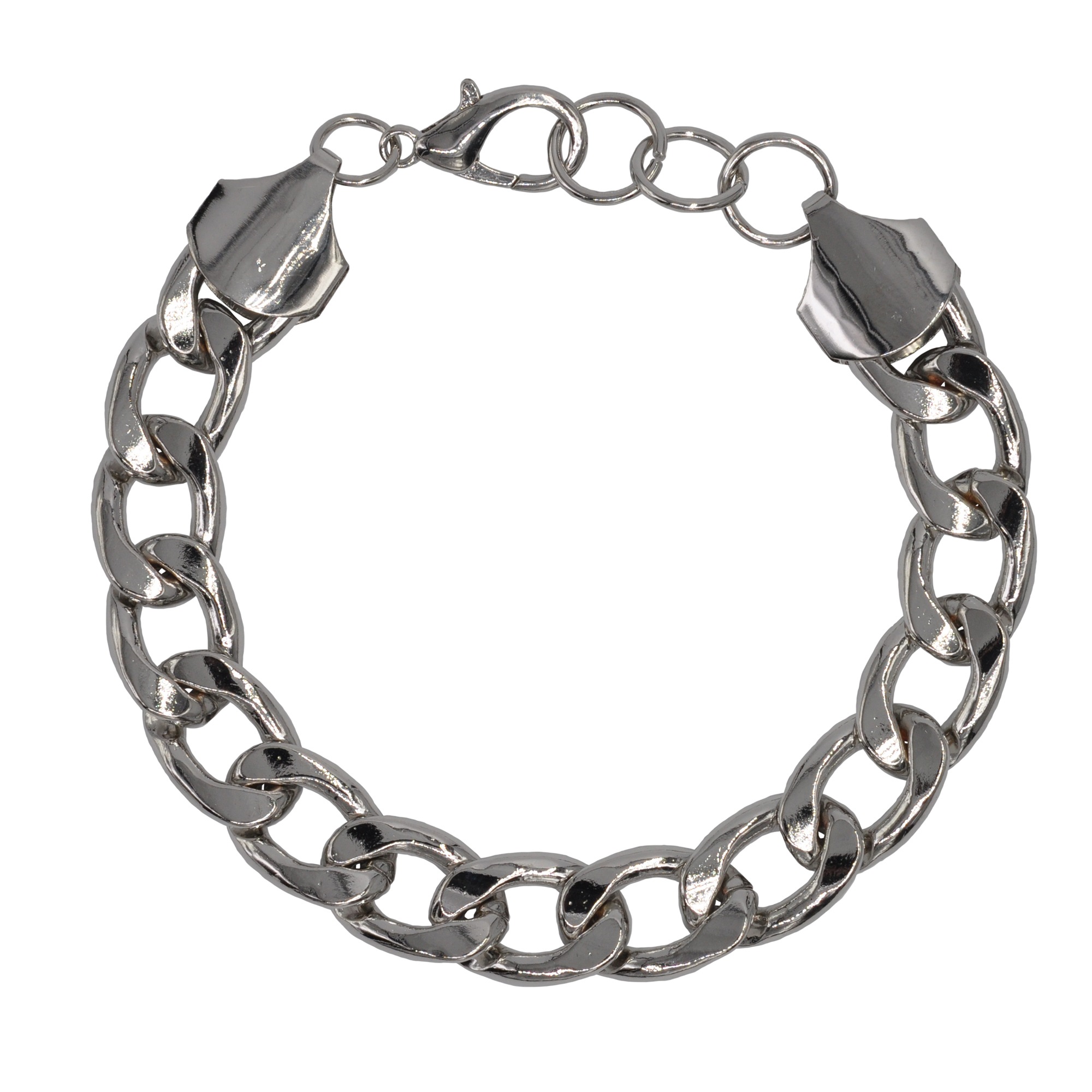 STEUER Damen Armband "Metall Glänzend Panzer", 22,5cm, Edelstahl, silber, Edelstahl, Armbänder