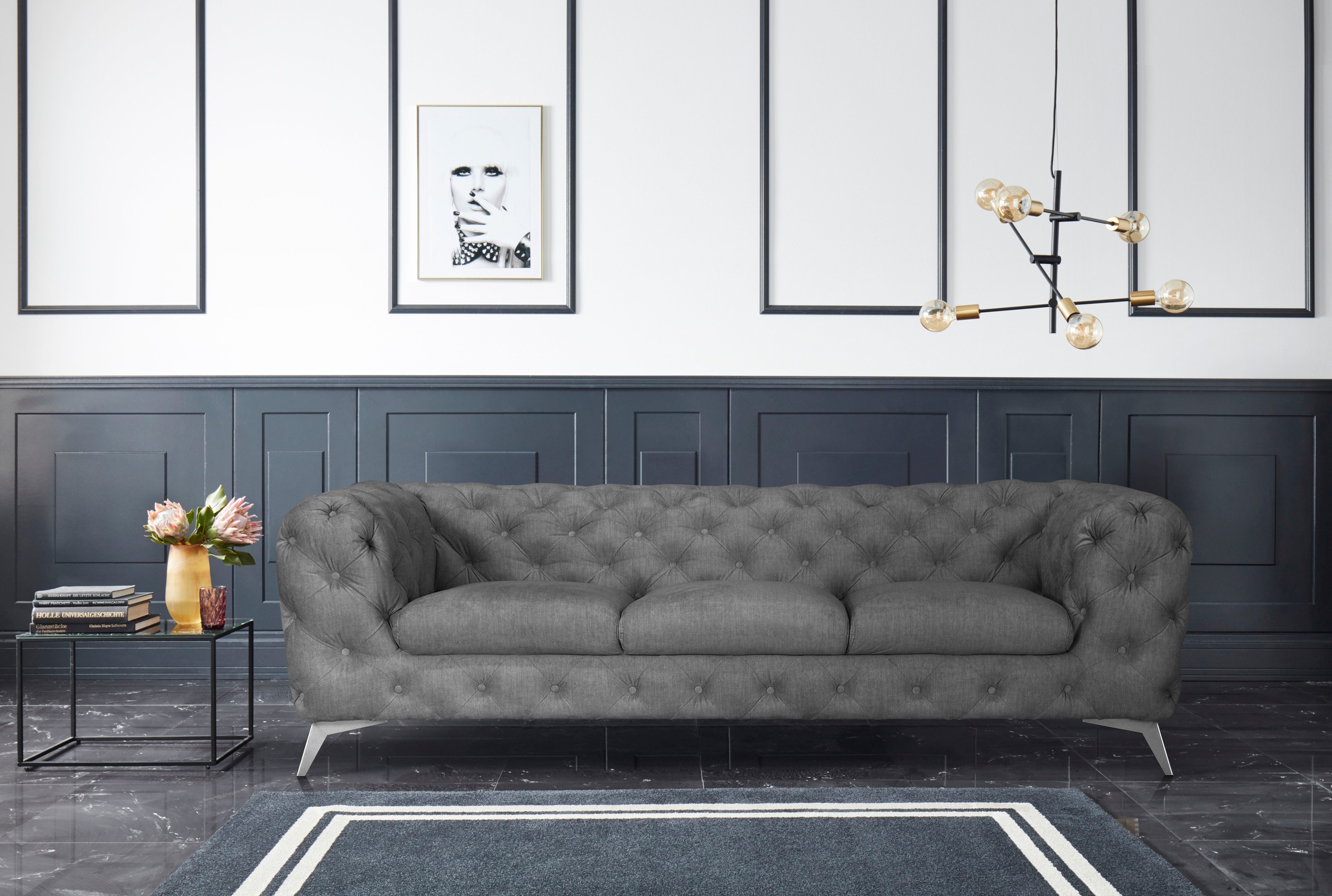 Home affaire Chesterfield-Sofa "Glynis" aufwändige Knopfheftung, moderne Ch günstig online kaufen