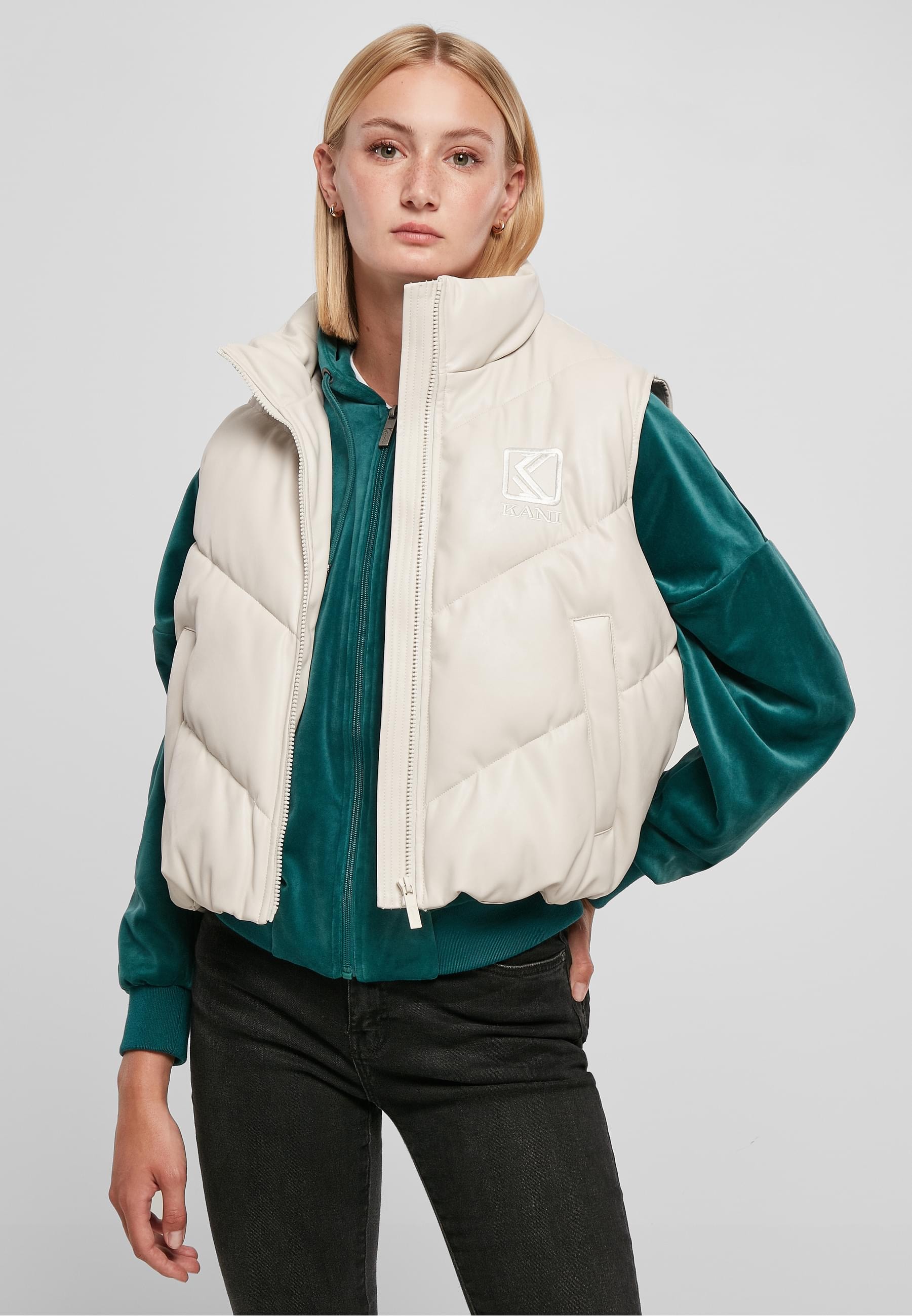 Karl Kani Jerseyweste »Karl Kani Damen KW223-072-1 OG Cropped Puffer Vest«, (1 tlg.)