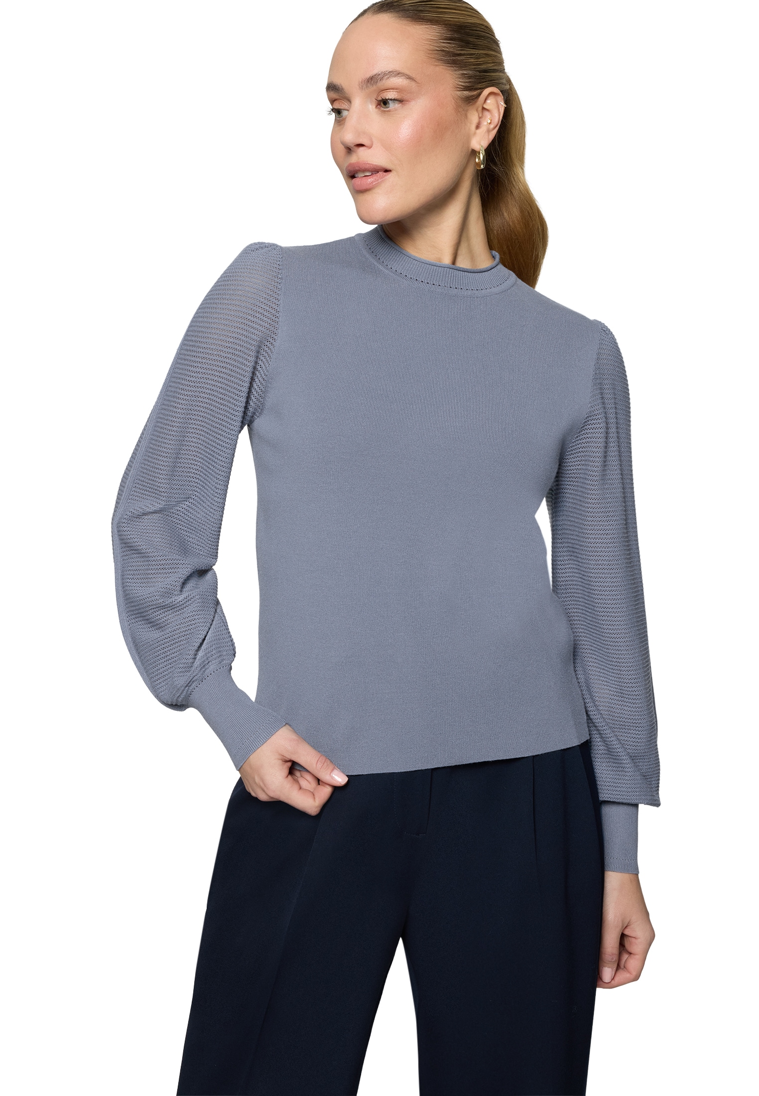 Zero Strickpullover "Damen mit hohem Kragen" 1 tlg. Plain/ohne Details günstig online kaufen