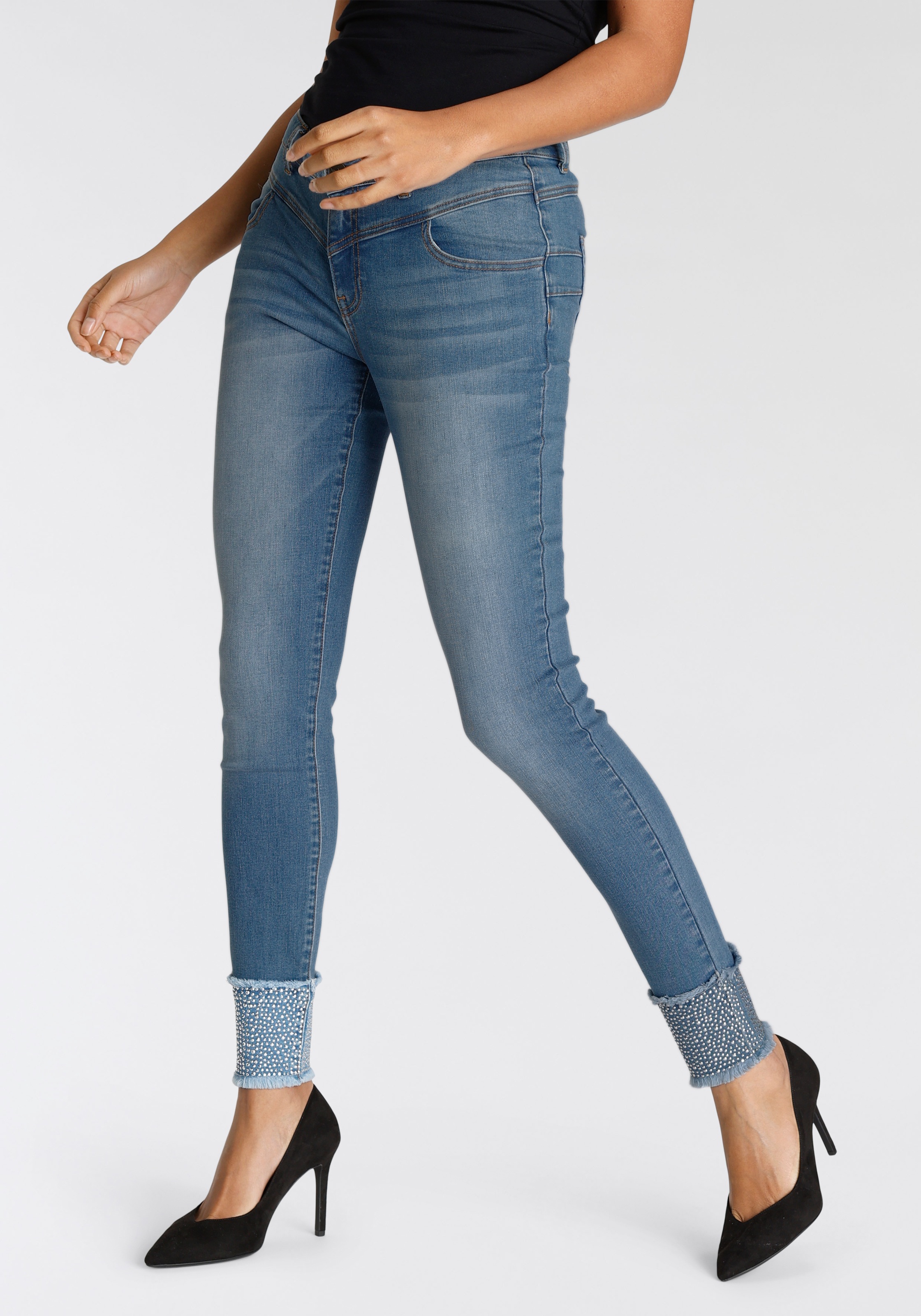 arizona -  Skinny-fit-Jeans, Mit Nieten