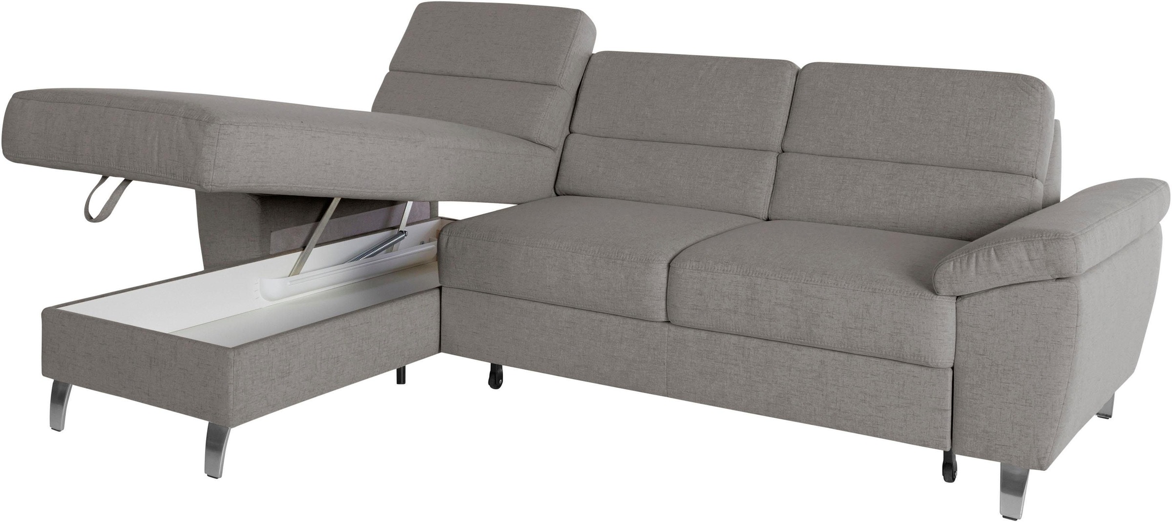 sit&more Ecksofa »Sorano L-Form«, wahlweise mit Bettfunktion und Bettkasten