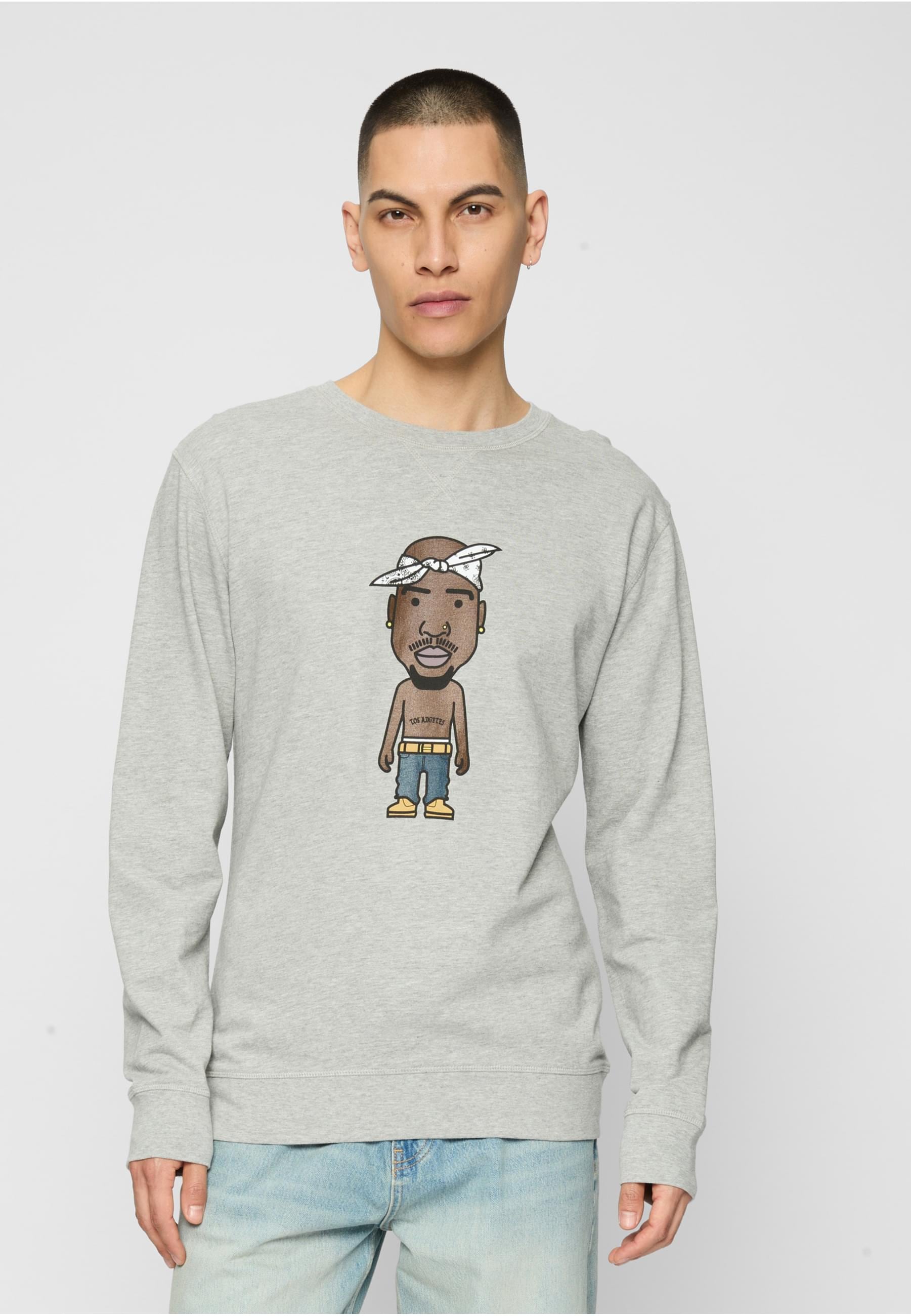 MisterTee Rundhalspullover »MisterTee Herren LA Sketch Crewneck«, (1 tlg.)
