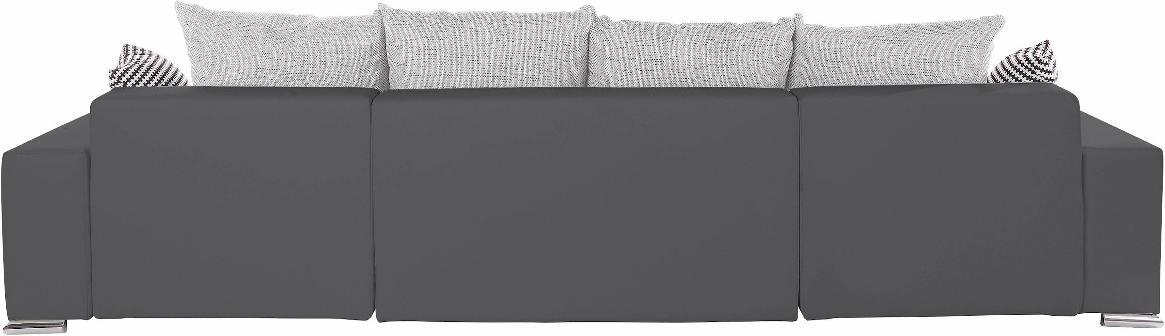 COLLECTION AB sofa »XL-Josy U-Form plotis 313 cm Kunstleder-Mix Microfaser« ir miegojimo funkcija Dėžutė patalynei su 4 gleich dydžiai Dekoratyvinės pagalvėlės