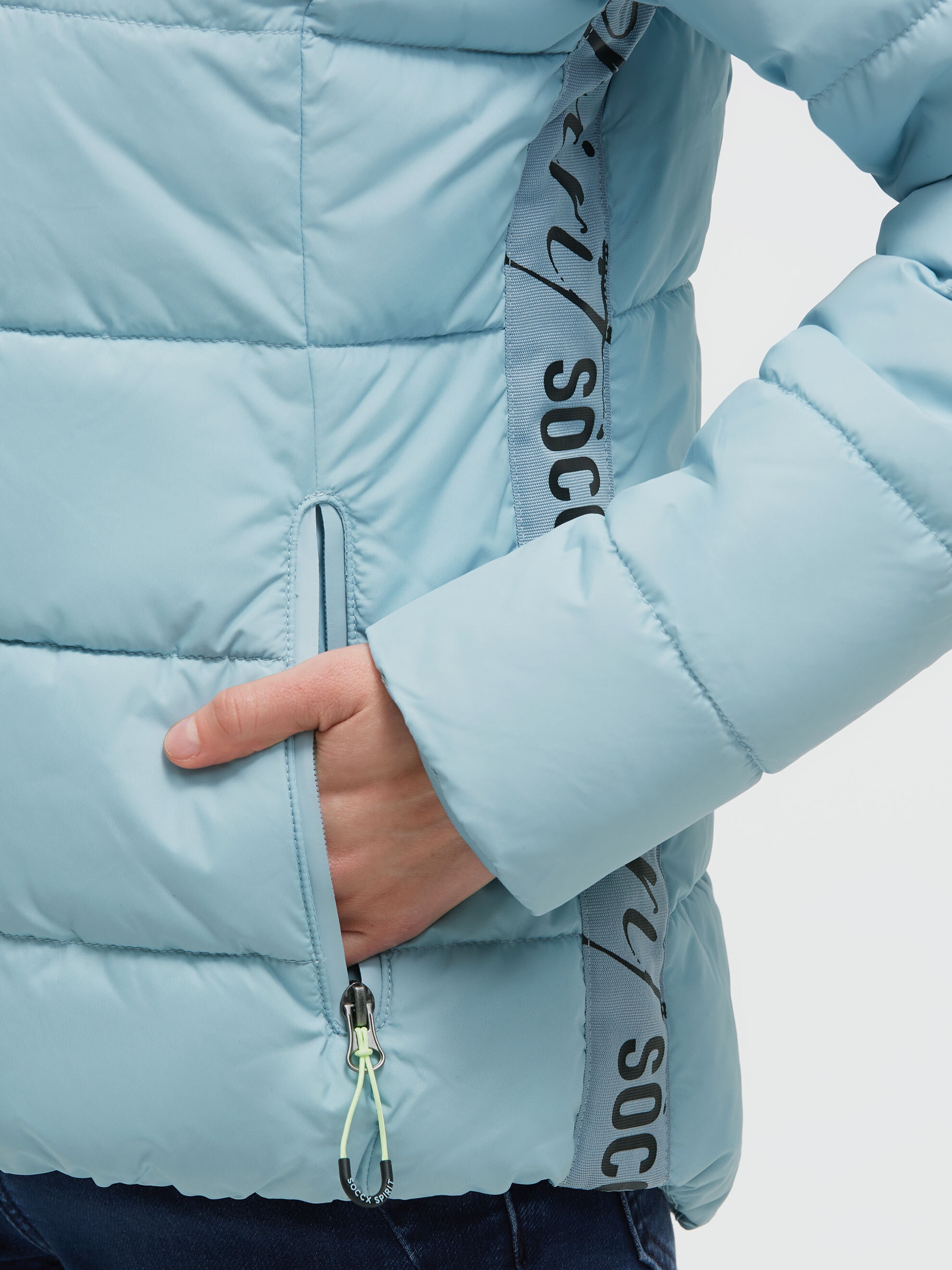 SOCCX Winterjacke mit Kapuze mit Windfangleiste