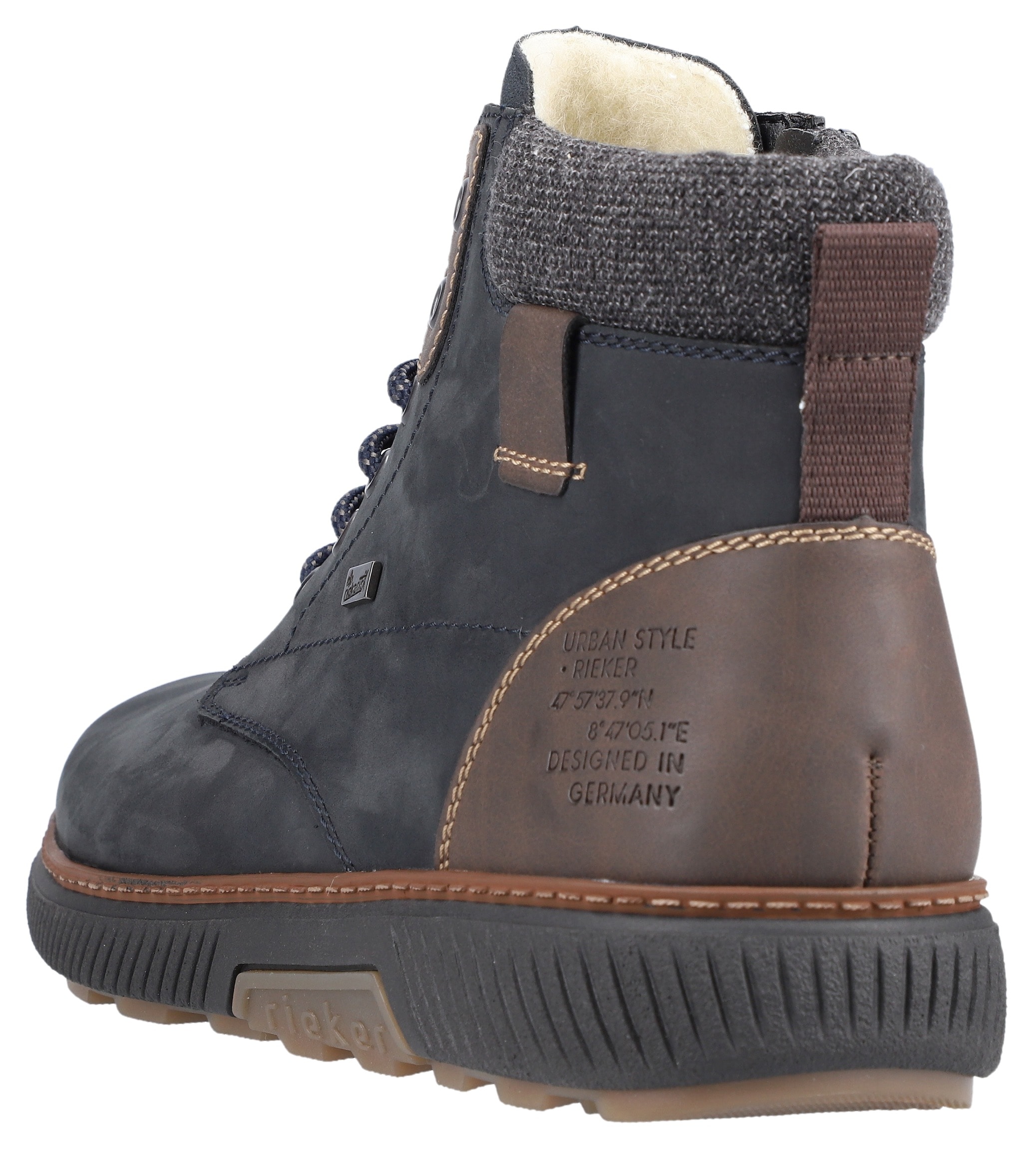 Rieker Winterboots, High Top Sneaker, Schnürstiefelette mit TEX-Membran, schmale Form