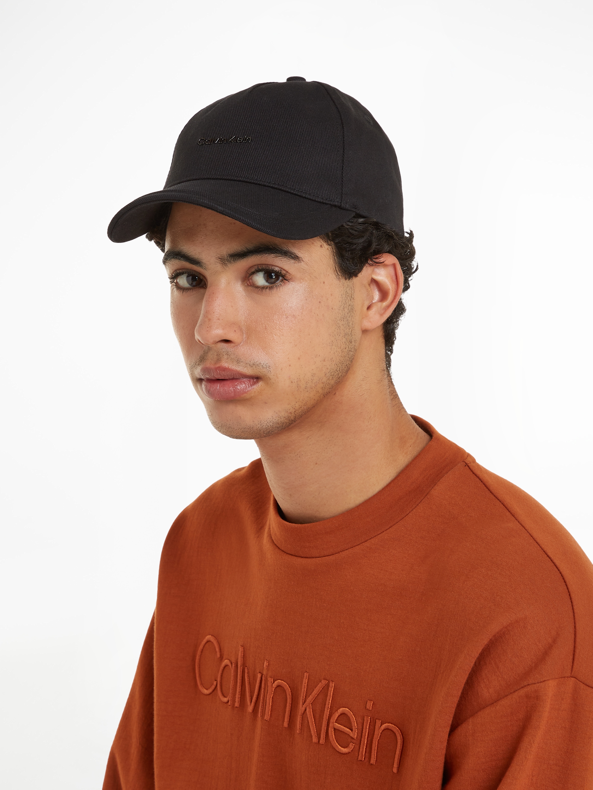 CALVIN KLEIN Herren Snapback Cap "METAL LETTERING BB CAP", schwarz, unifarben, Baumwolle, Caps, mit Logoprägung, unisex