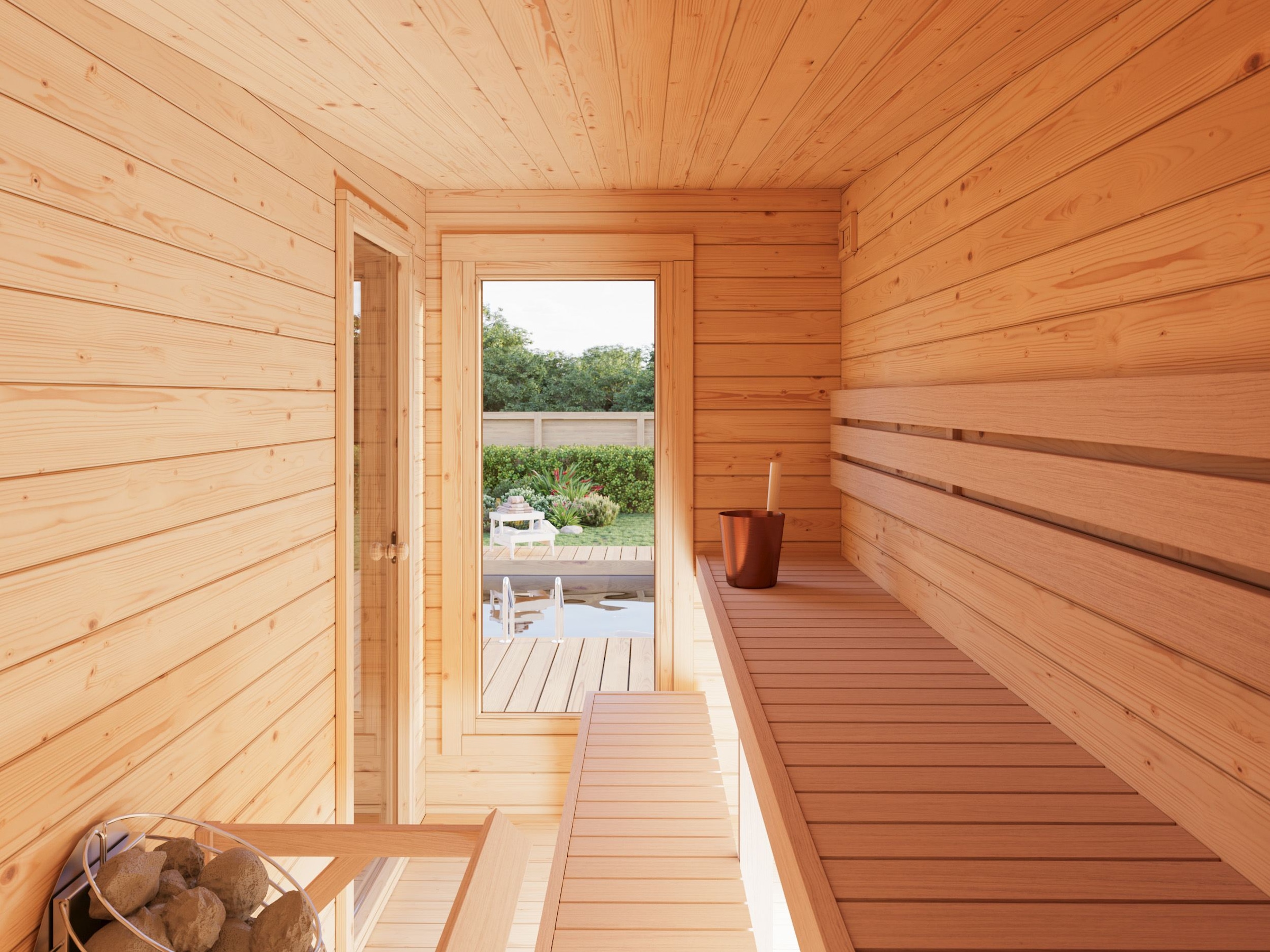 Palmako Sauna »Sanna 12,8 m² Slide Plus«
