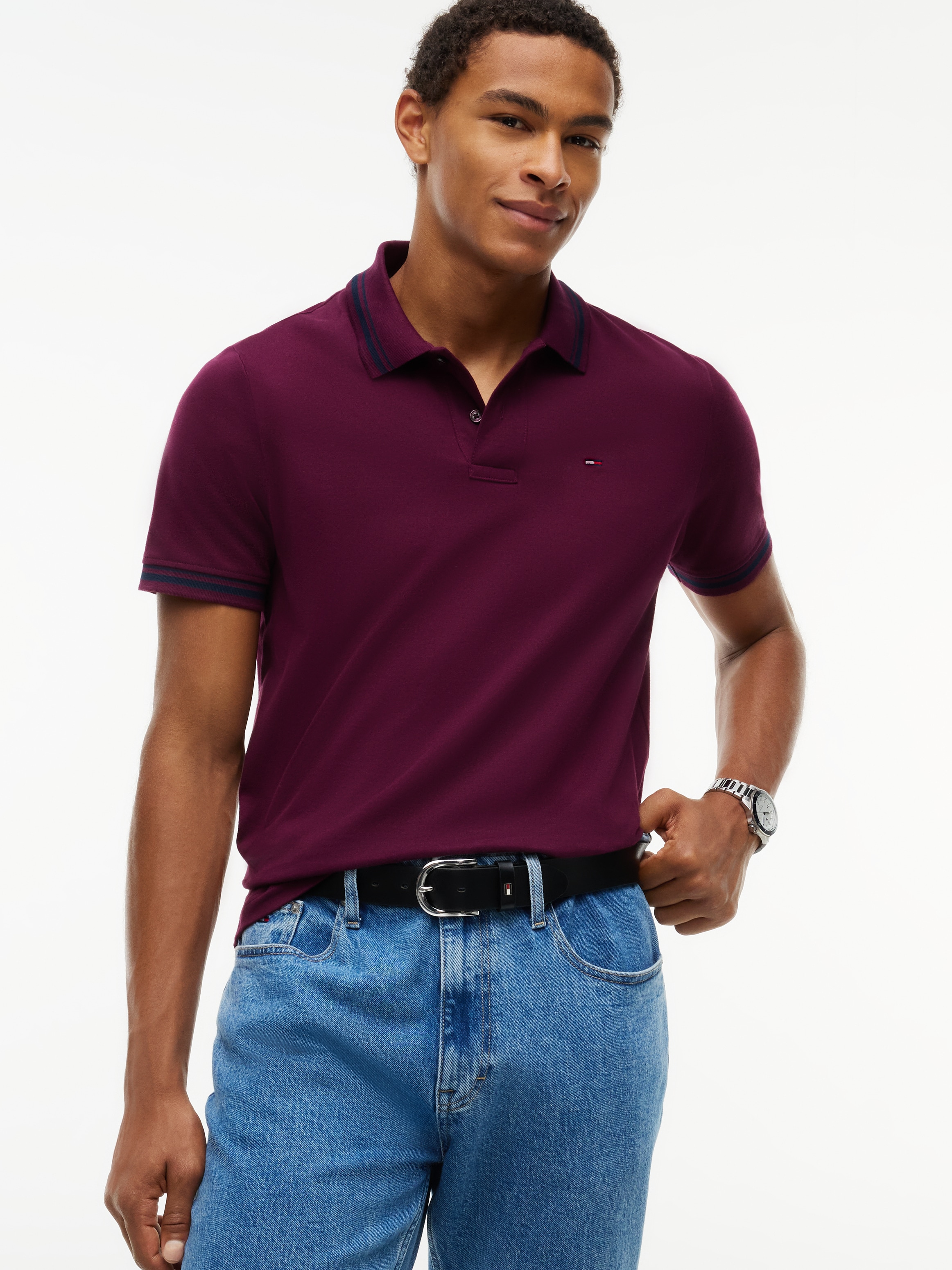 Tommy Jeans Ledergürtel "TJM AUSTIN 3.5" Größenverstellbar mit Label-Details an der Schließe