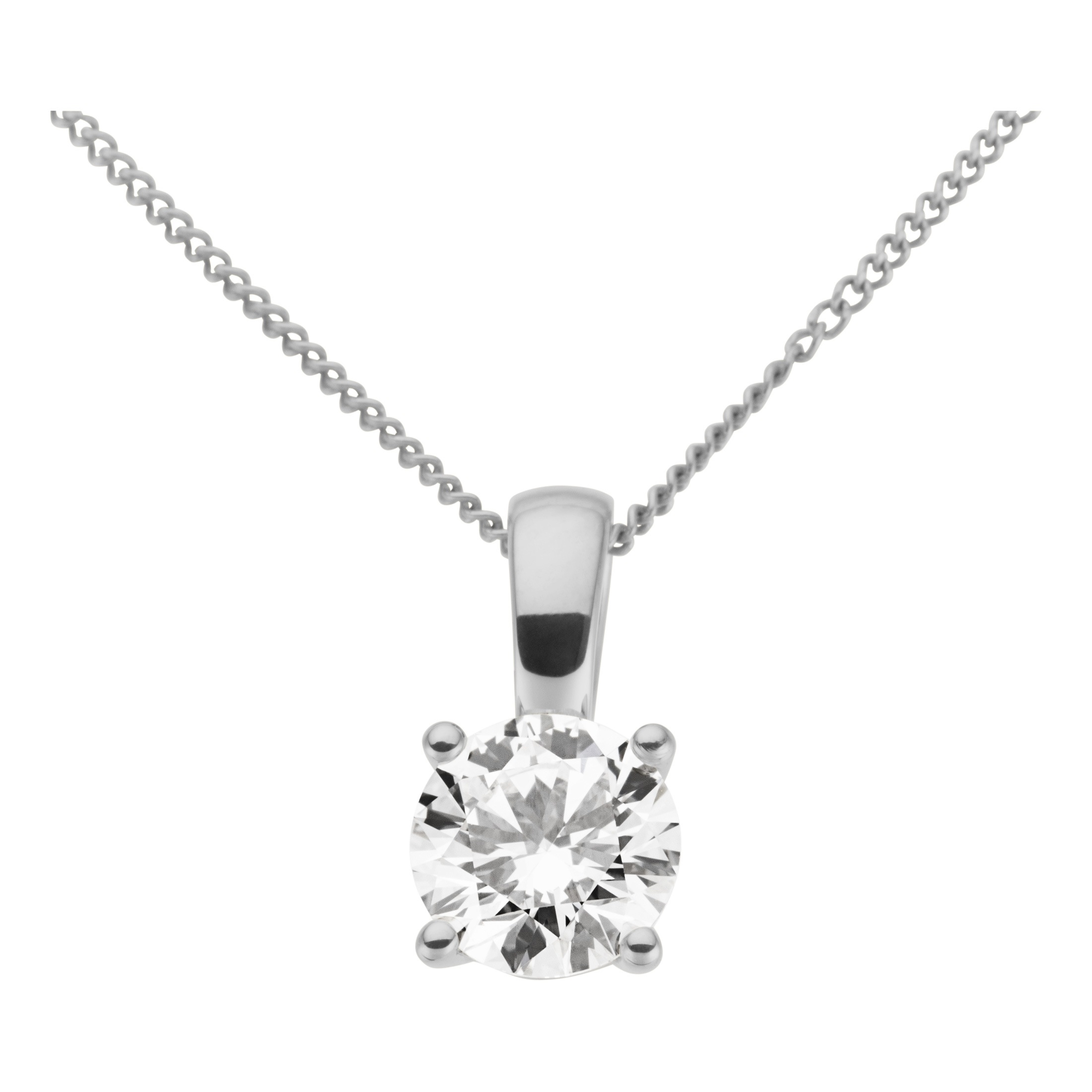 FIRETTI Damen Kettenanhänger "Schmuck Geschenk Gold 333 Halsschmuck Anhänger Solitär Lab Grown", 1 VS = sehr kleine Einschlüsse, Diamanten Weißgold