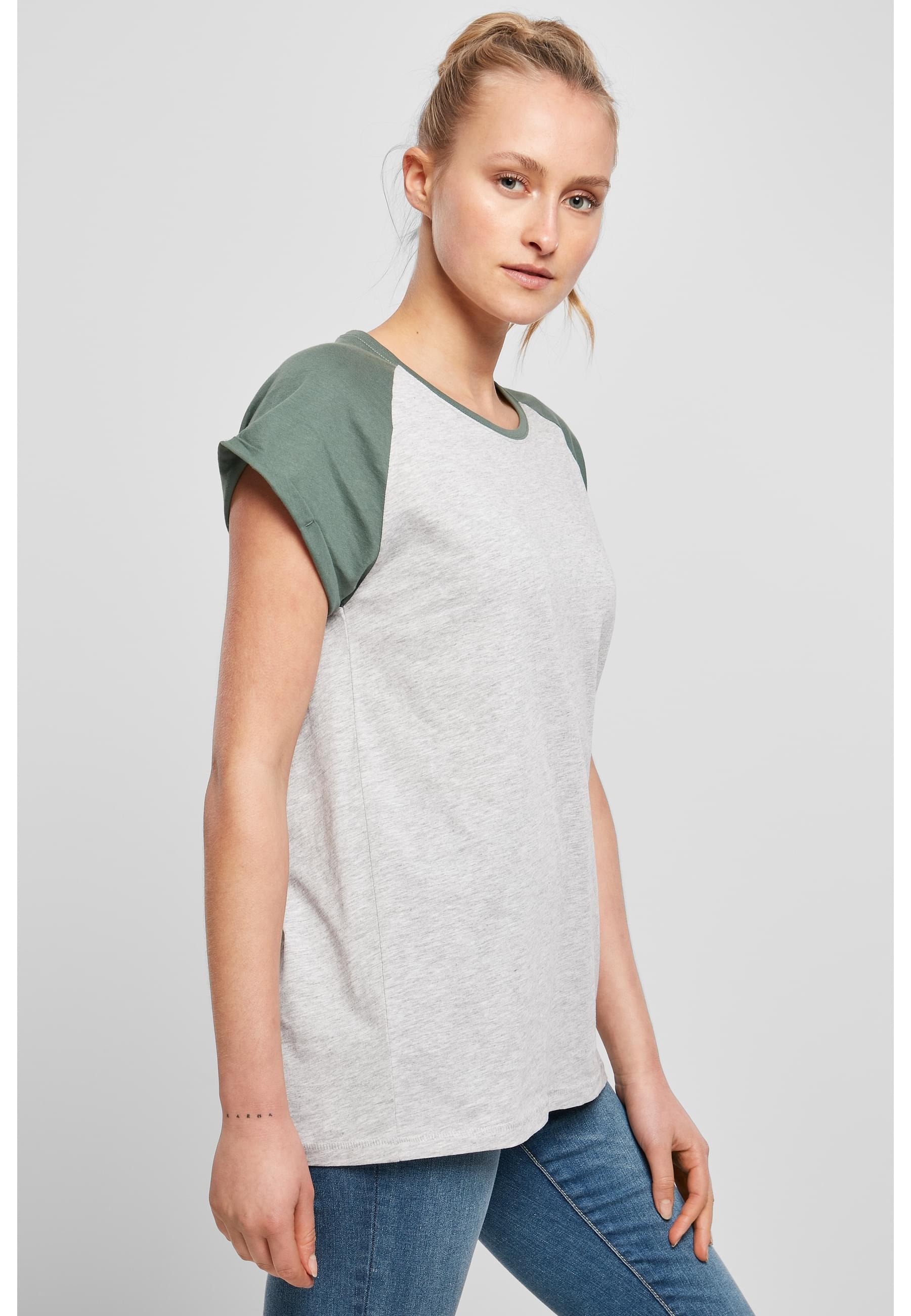 URBAN CLASSICS Kurzarmshirt »Urban Classics Damen Ladies Contrast Raglan Tee«, (1 tlg.)