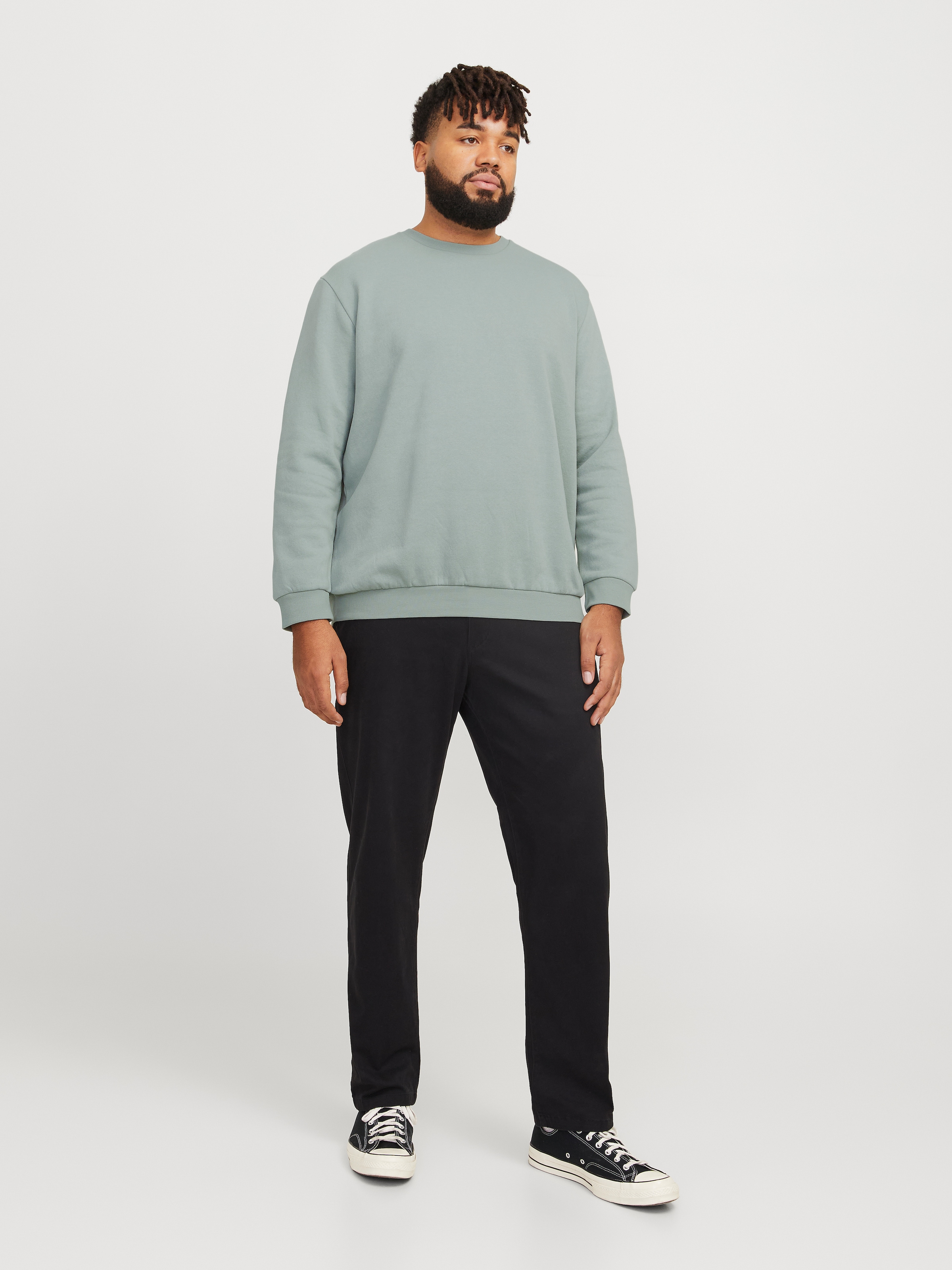 Jack & Jones PlusSize Sweatshirt »JJEBRADLEY SWEAT CREW NOOS PLS«, mit Rippbündchen