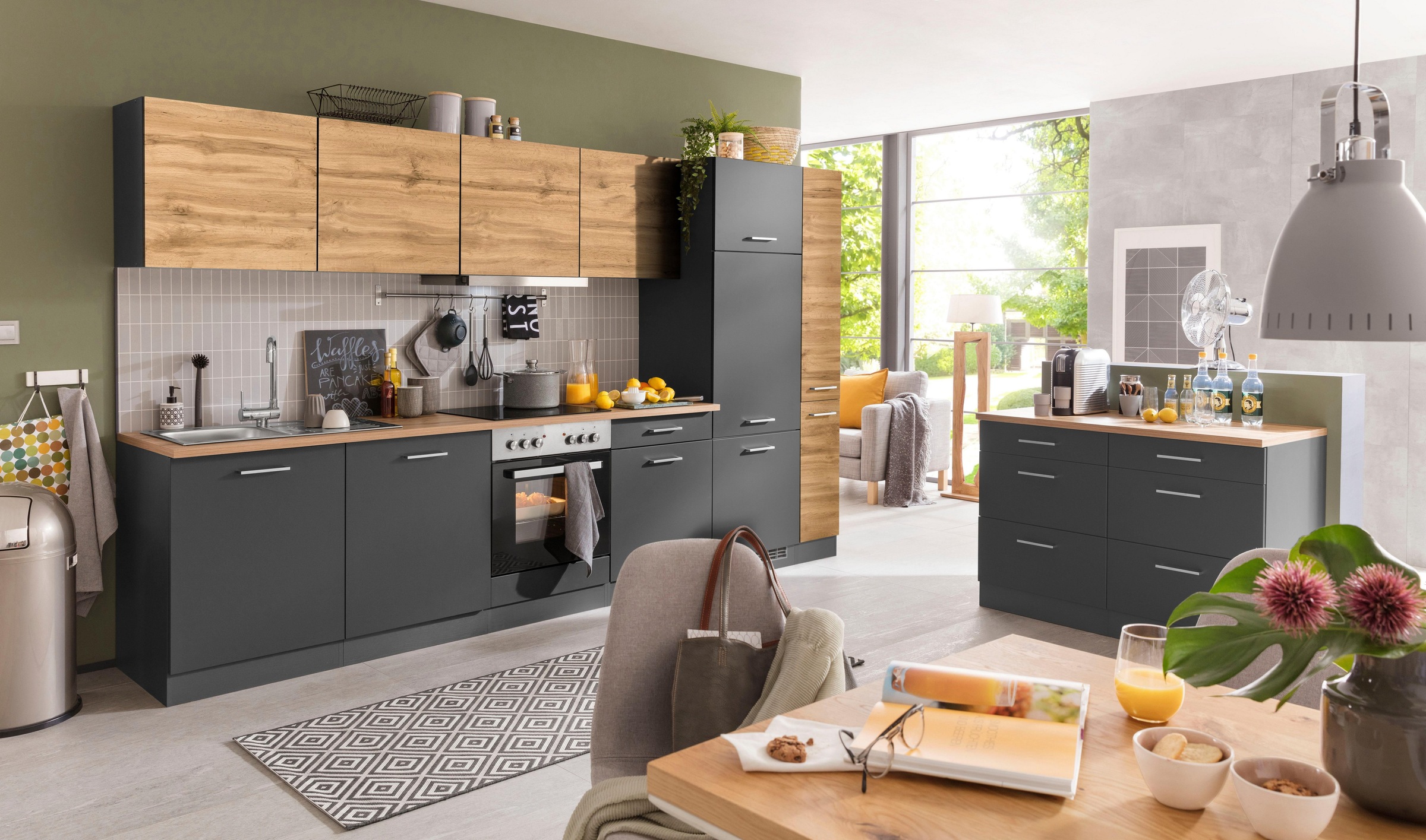 KOCHSTATION Küchenzeile "KS-Kehl", mit E-Geräten, Breite 330 cm, inkl. Kühl günstig online kaufen