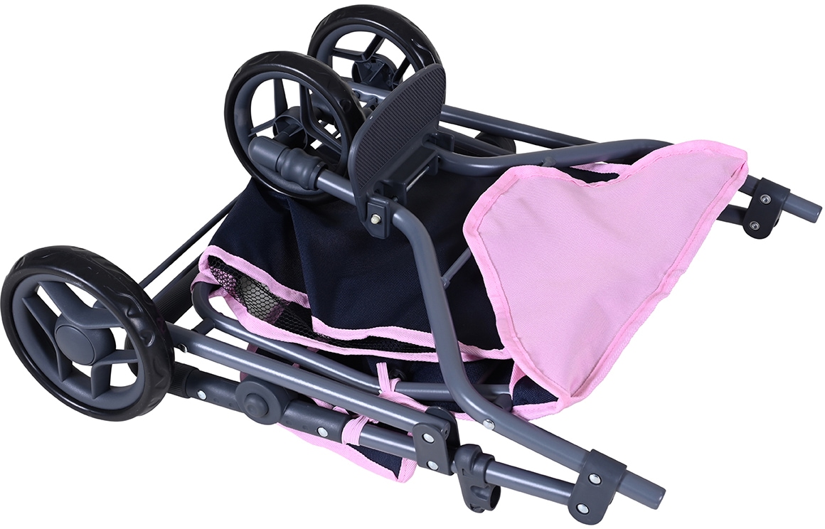 Knorrtoys® Puppen-Zwillingsbuggy »Duo - Navy Pink Bear«