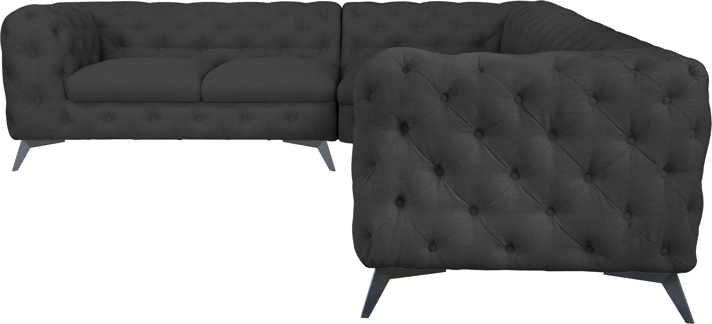 Home affaire Chesterfield-Sofa "Ecksofa GLYNIS L-Form mit Wellenunterfederu günstig online kaufen