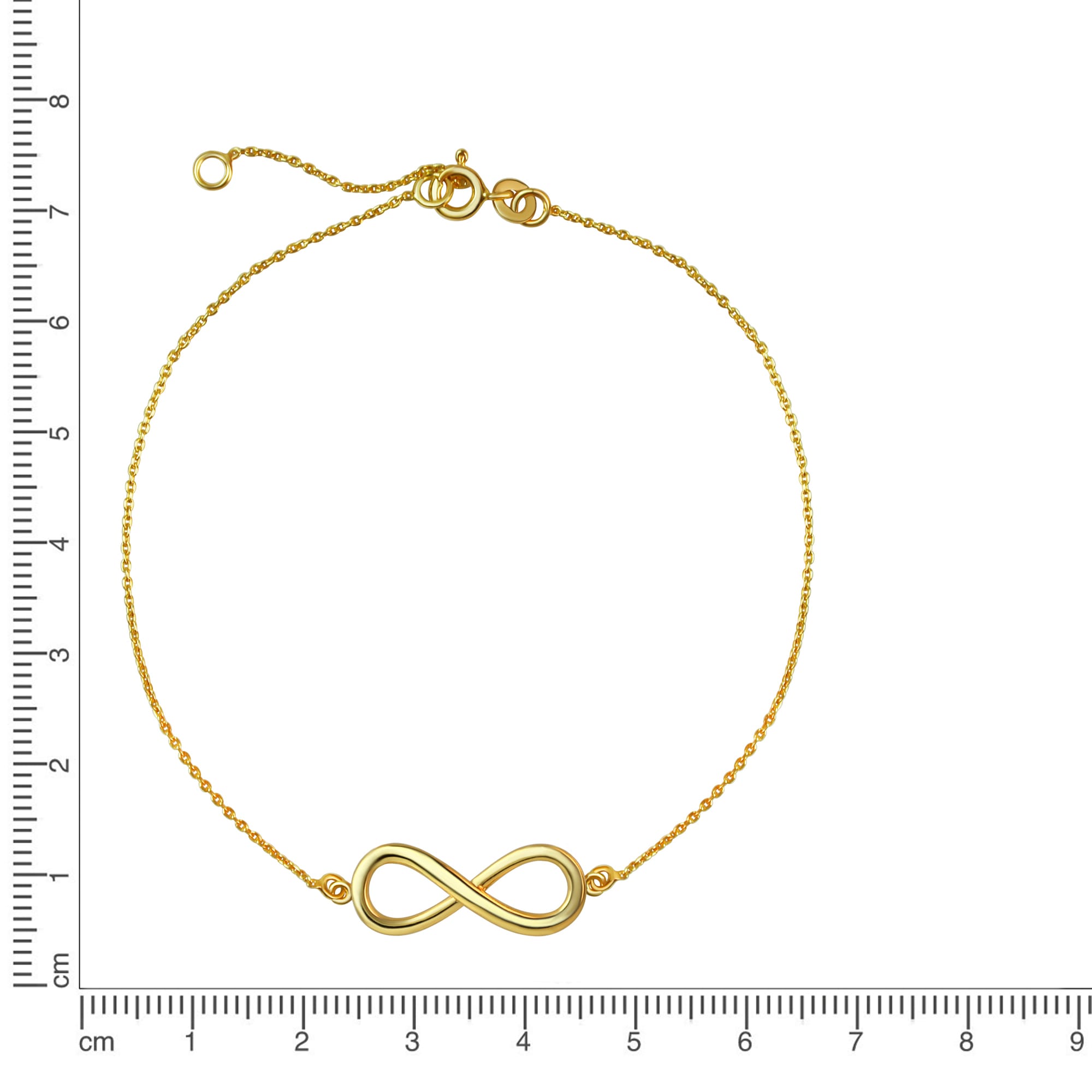 Vivance Fußkette »925/- Sterling Silber vergoldet Infinity«