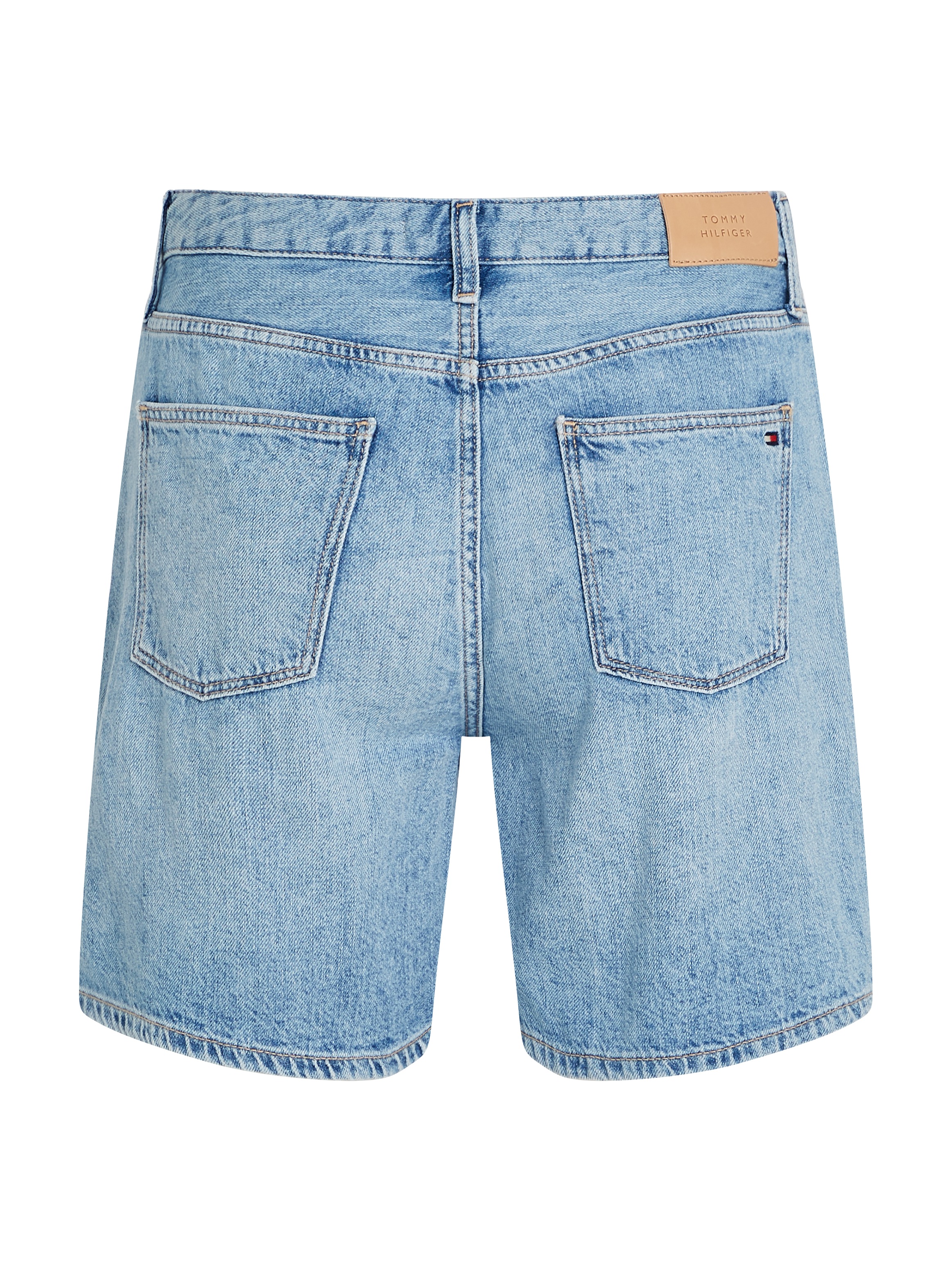 Tommy Hilfiger Shorts »DNM STRAIGHT SHORT RW SIA«, mit leichter Waschung, Logo-Bage