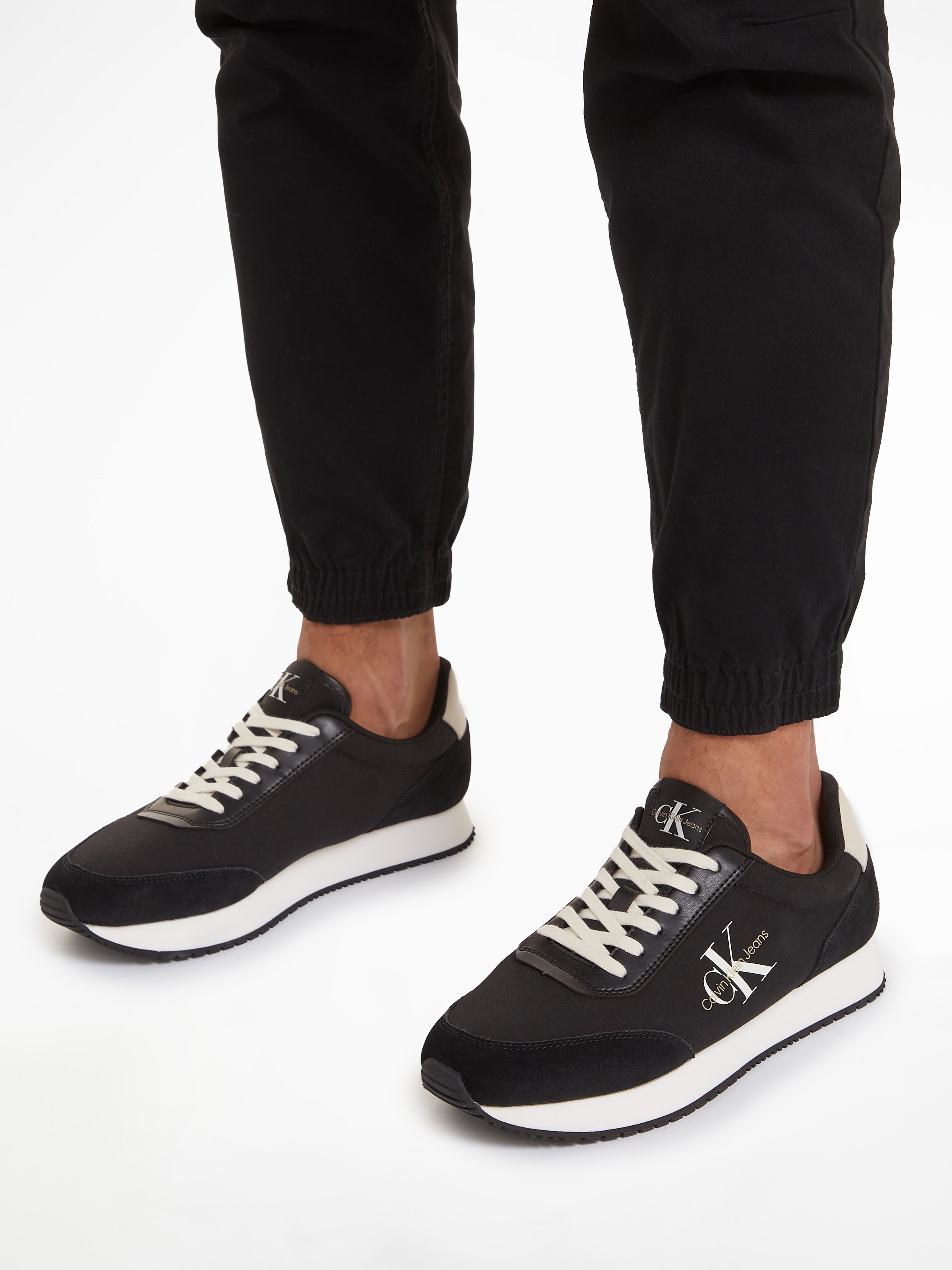 Calvin Klein Jeans Sneaker »RETRO RUNNER LOW MIX MTL«, Freizeitschuh, Halbschuh, Schnürschuh mit Plateausohle