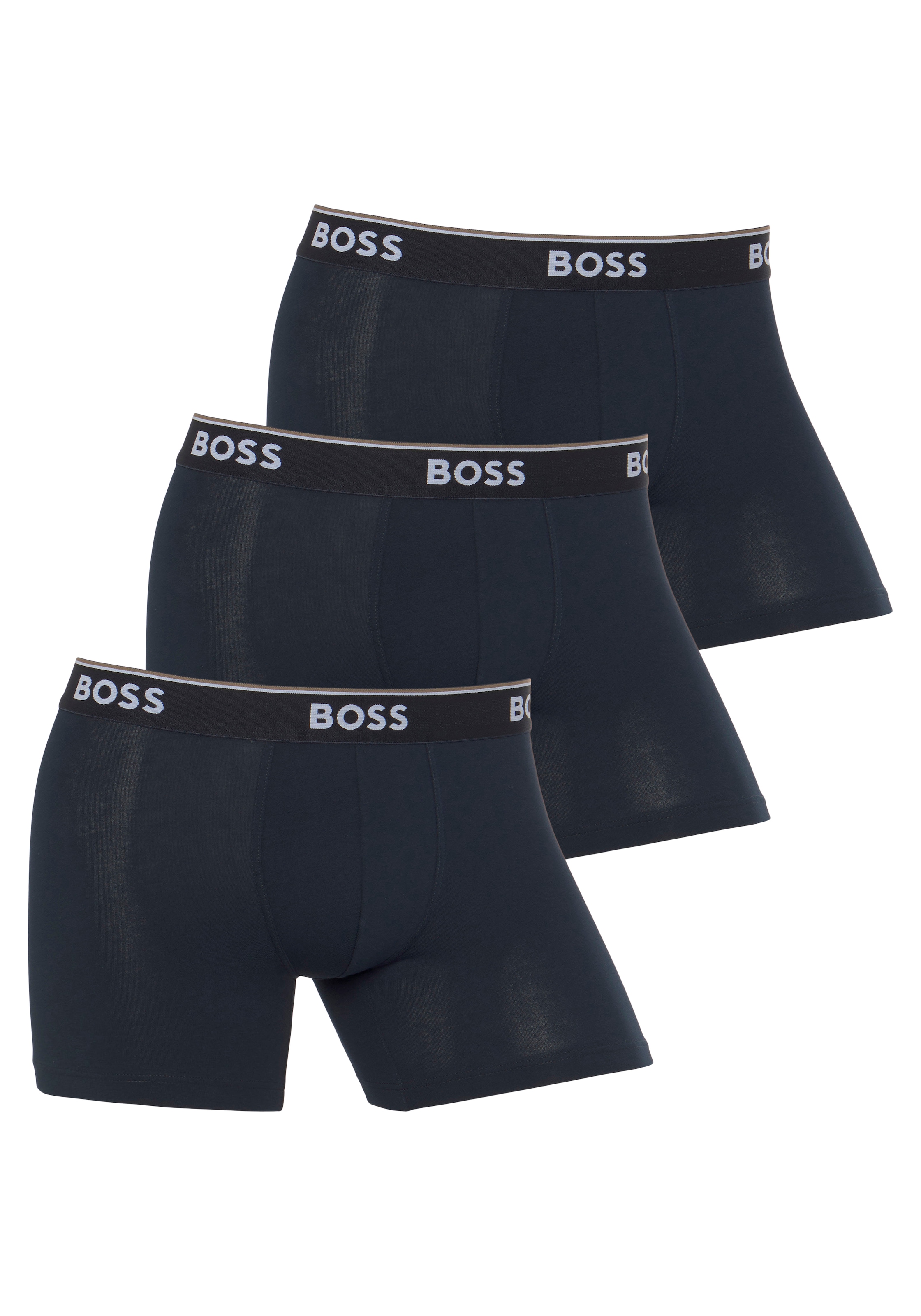 BOSS Langer Boxer "Boxer Brief 3P", (Packung, 3er-Pack), mit farblich passendem Webbund