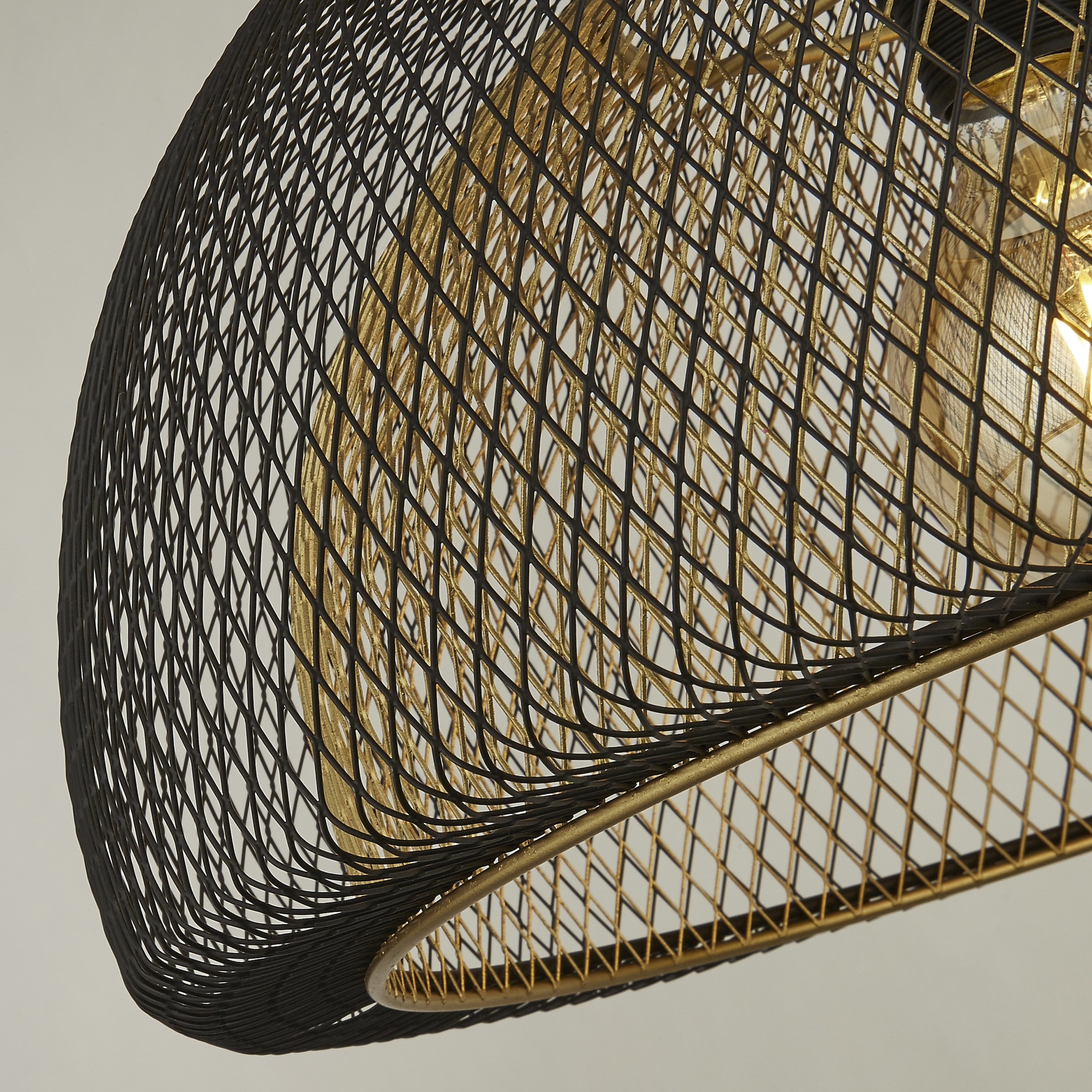 Searchlight Pendelleuchte »Wabenanhänger - Schwarzmetall & Goldgeflecht« E27 1 Stk.