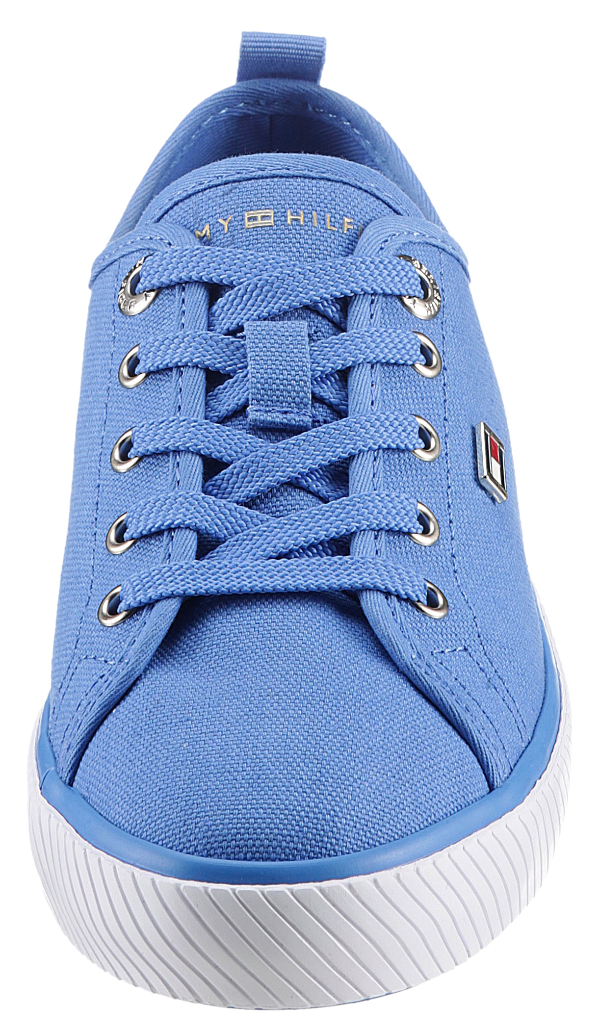 Tommy Hilfiger Plateausneaker »VULC CANVAS SNEAKER«, Freizeitschuh, Halbschuh, Schnürschuh mit praktischer Anziehlasche