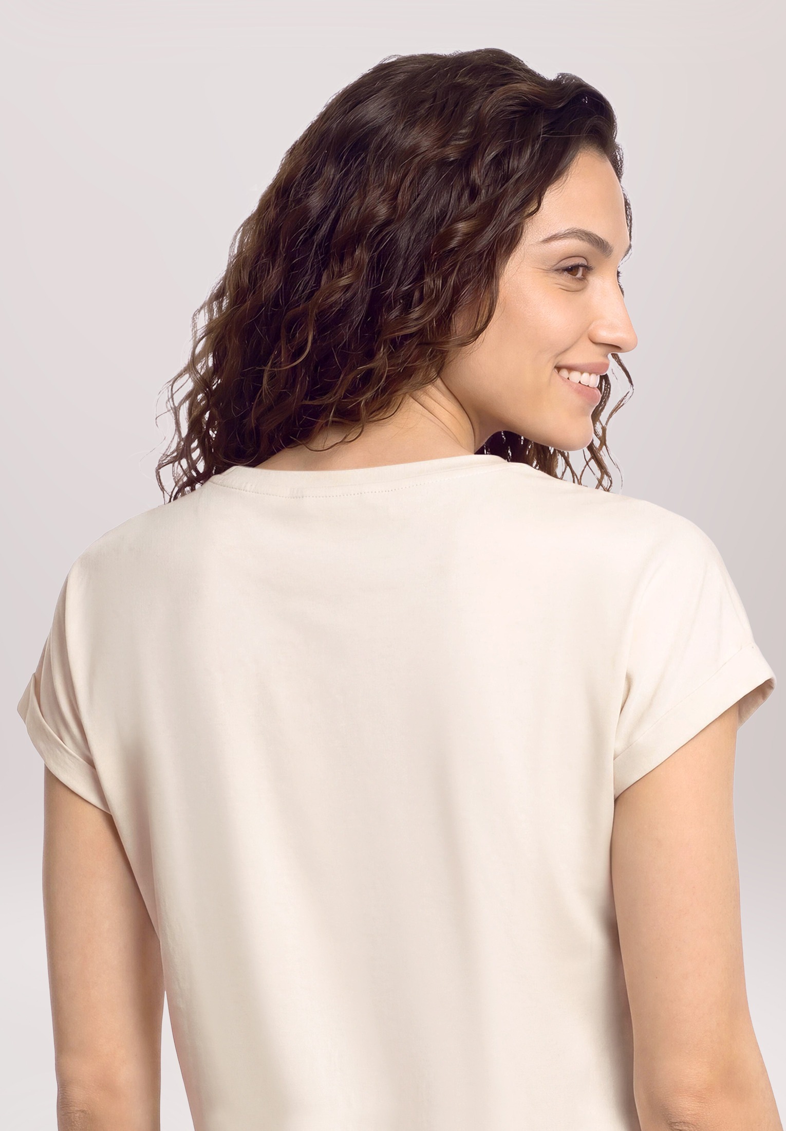 Cartoon Kurzarmshirt »Damen mit Ärmelaufschlag« 1