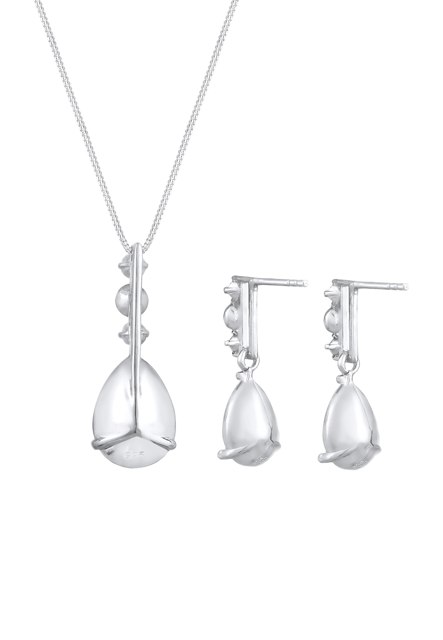 Elli Premium Schmuckset »Tropfen Weiß 925 Silber, mit Kristallen von Swarovski®« ()