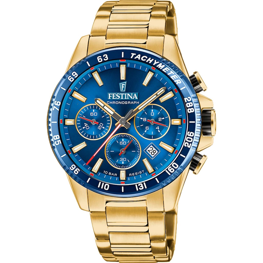 Festina Chronograph »Timeless Chronograph, F20634/3«, Armbanduhr, Quarzuhr, Herrenuhr, Stoppfunktion