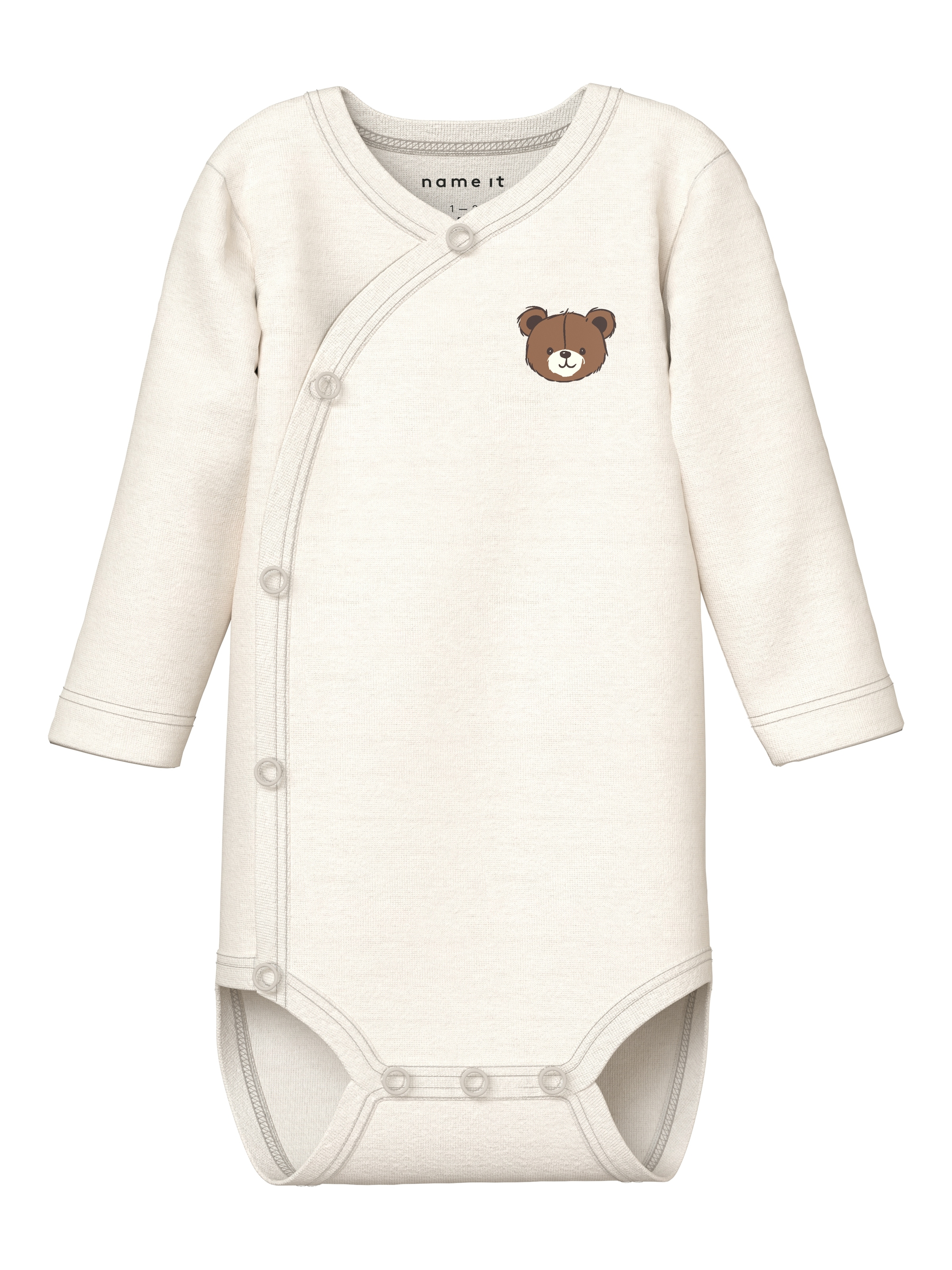 Name It Langarmwickelbody »NBNBODY 2P LS WRAP PUMICE BEAR« Packung, 2 tlg.