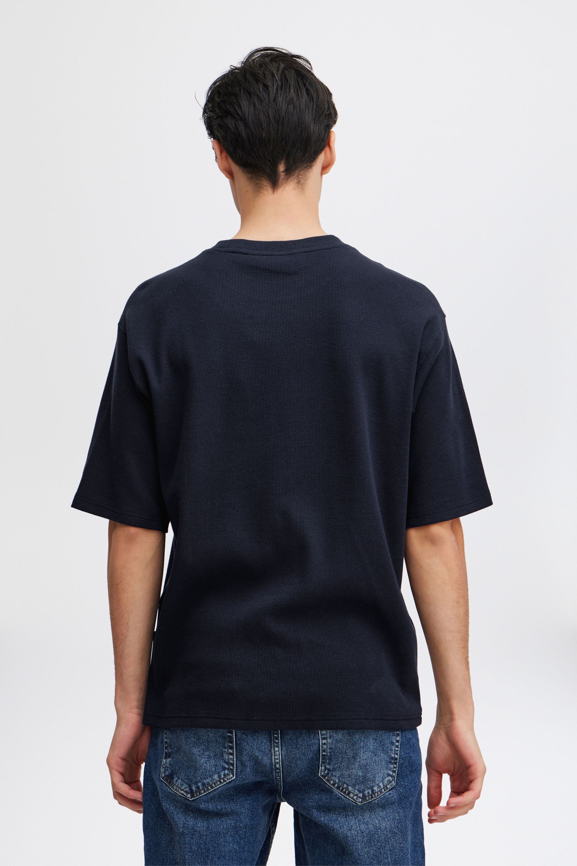 T-Shirt CASUAL FRIDAY "T-Shirt CFTue", Damen, Gr. L, blau (navy blazer), Obermaterial: 70% Baumwolle CO. 25% Polyester PES. 5% Elasthan EL., Shirts T-Shirt 3