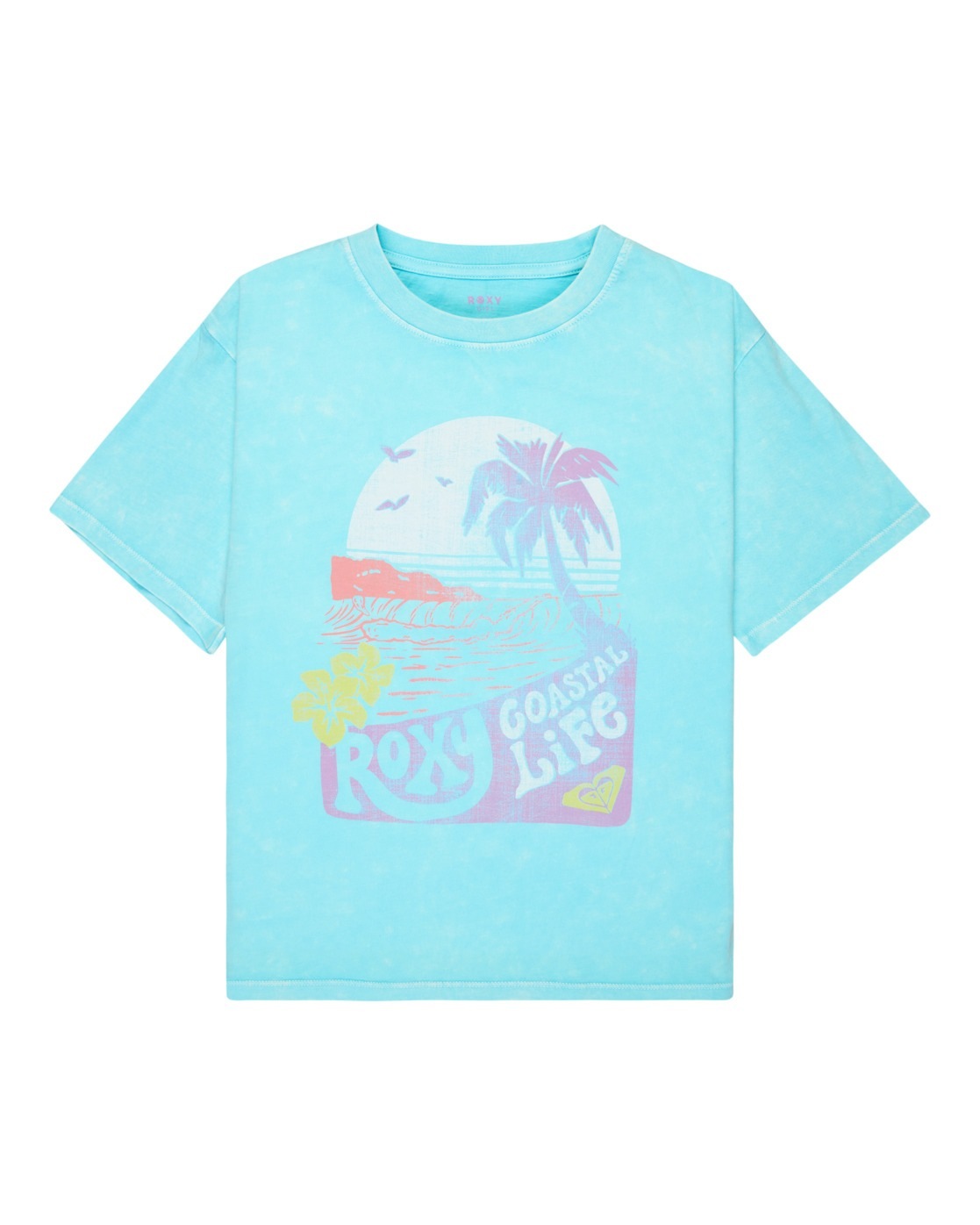 Roxy T-shirt à Manches Courtes Washed Aqua Splash 14 Années Filles