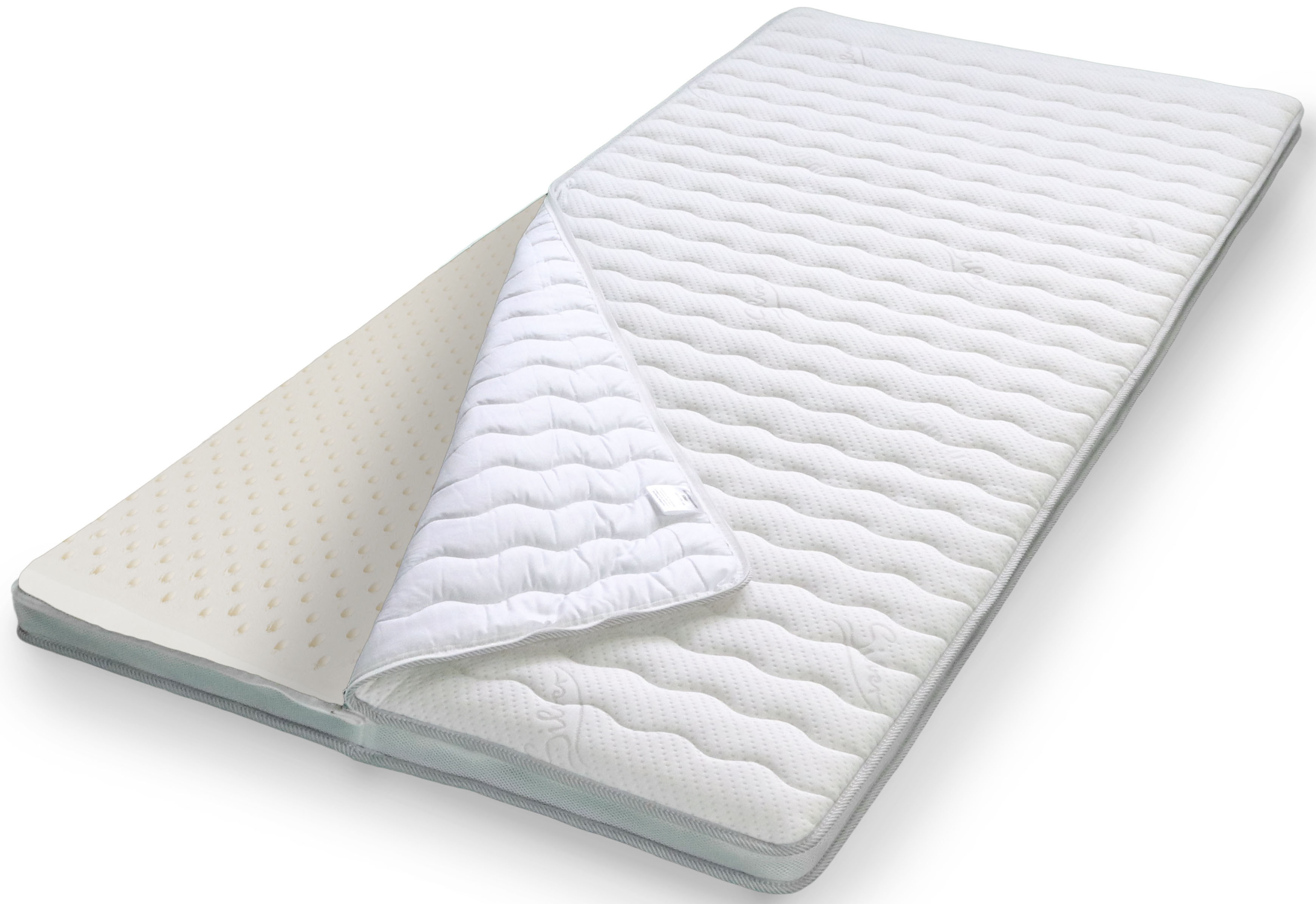 Topper STENDEBACH, B:90cm H:8cm L:200cm, weiß, Latex, Topper, "Softtop Silver+ Latex"