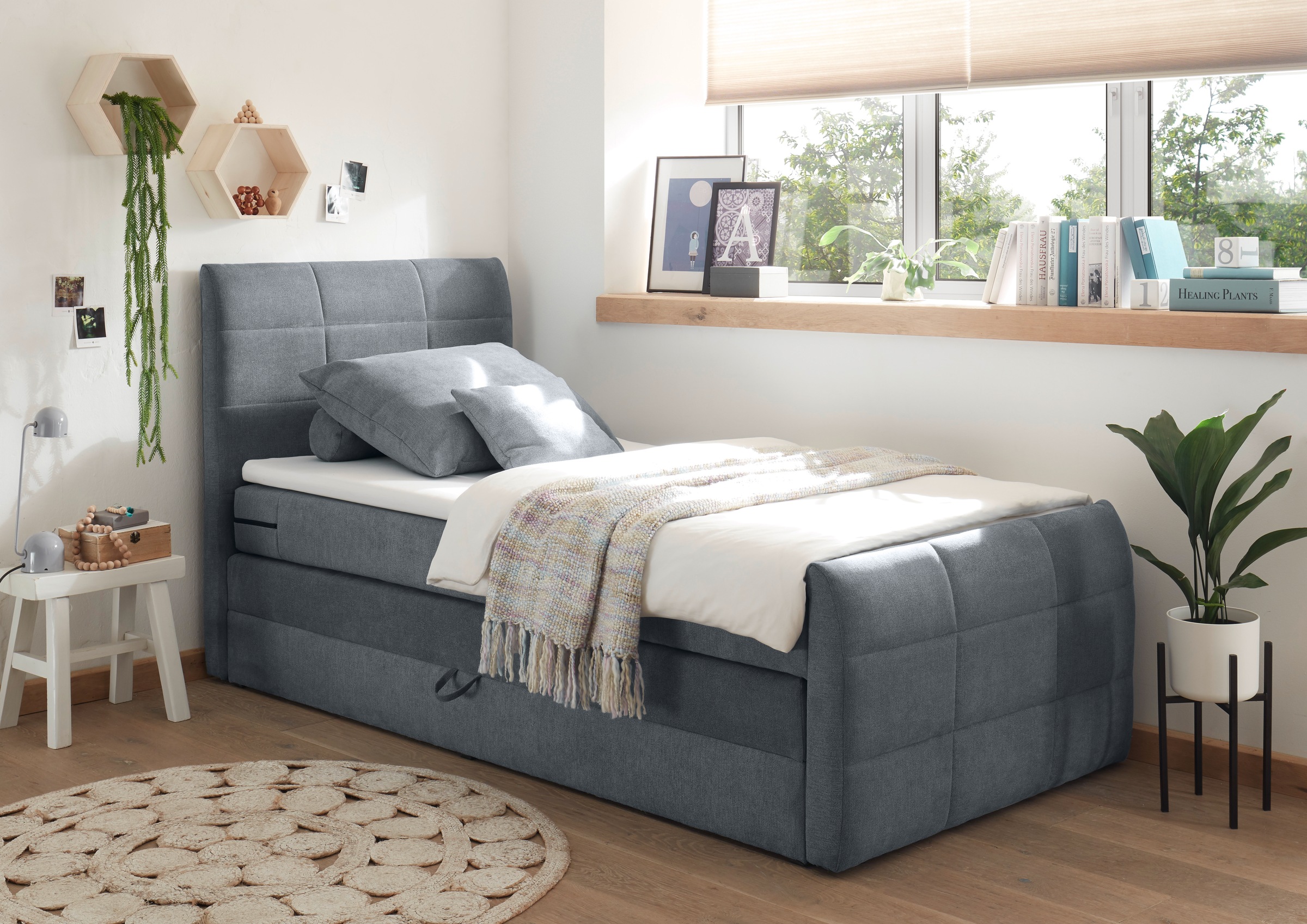 Boxspringbett Kuba, inkl. Bettkasten und Topper