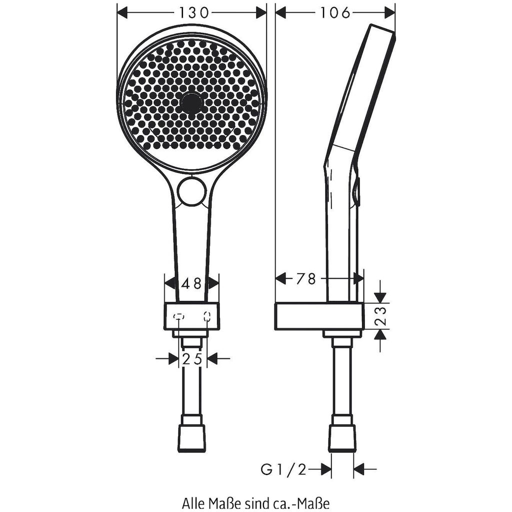 hansgrohe Duschbrause »Rainfinity«, (Brauseschlauch, Handbrause, Brausehalter), 13cm, 3 Strahlarten mit Duschschlauch 125cm, chrom