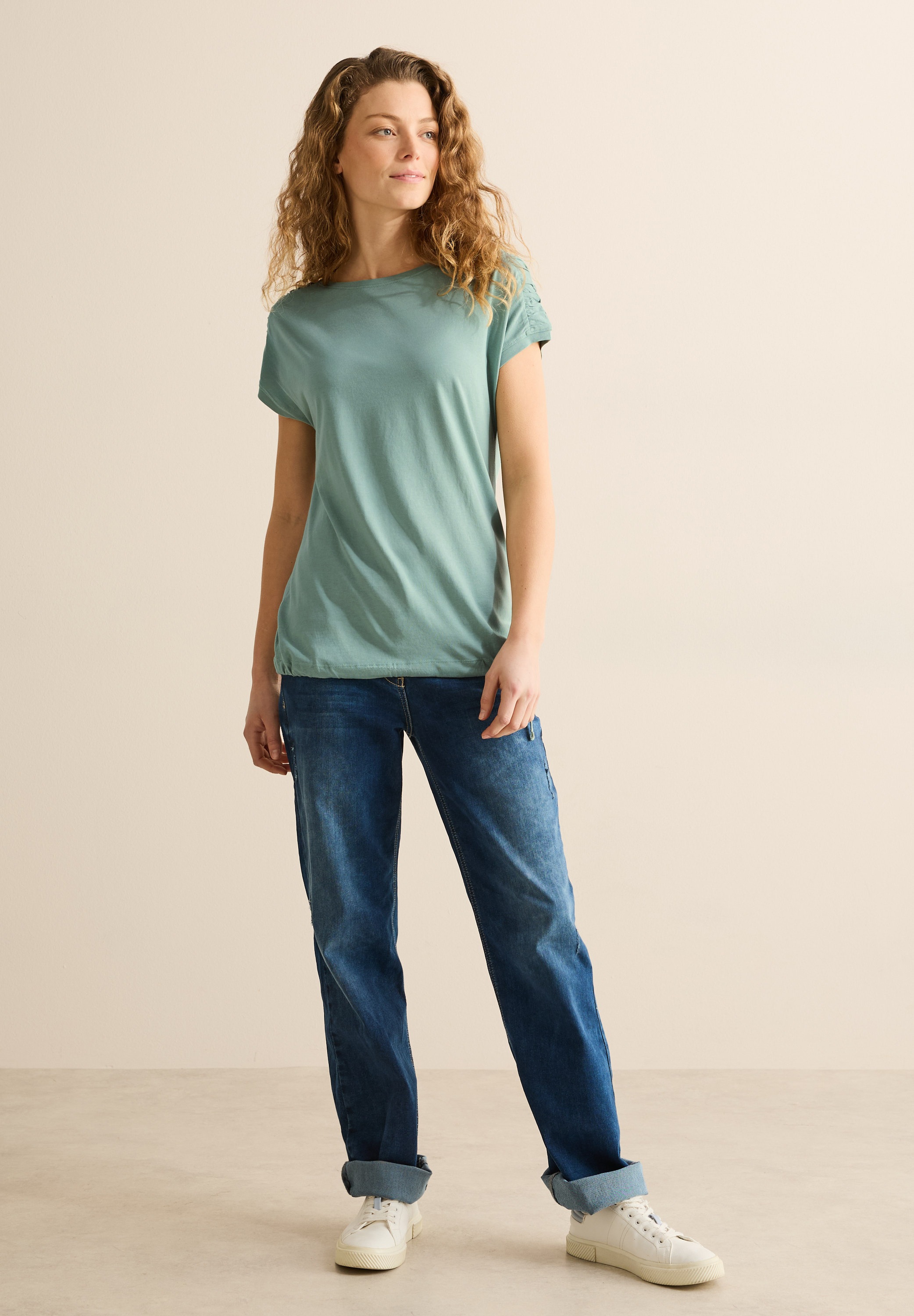 Thumbnail - Cecil T-Shirt mit Tunnelzug am Saum