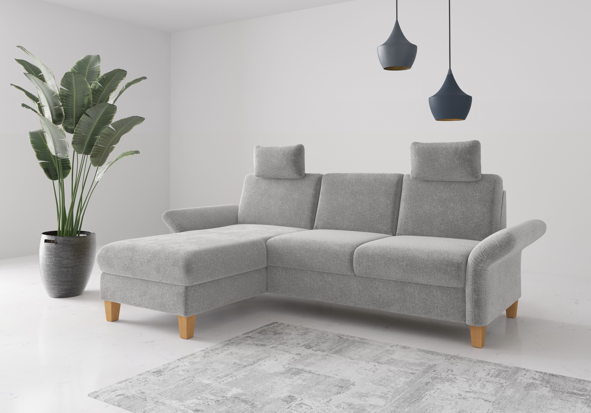 OTTO home Ecksofa "Rochelle, L-Form" wahlweise mit Armteilverstellung, Schlaffunktion und Bettkasten