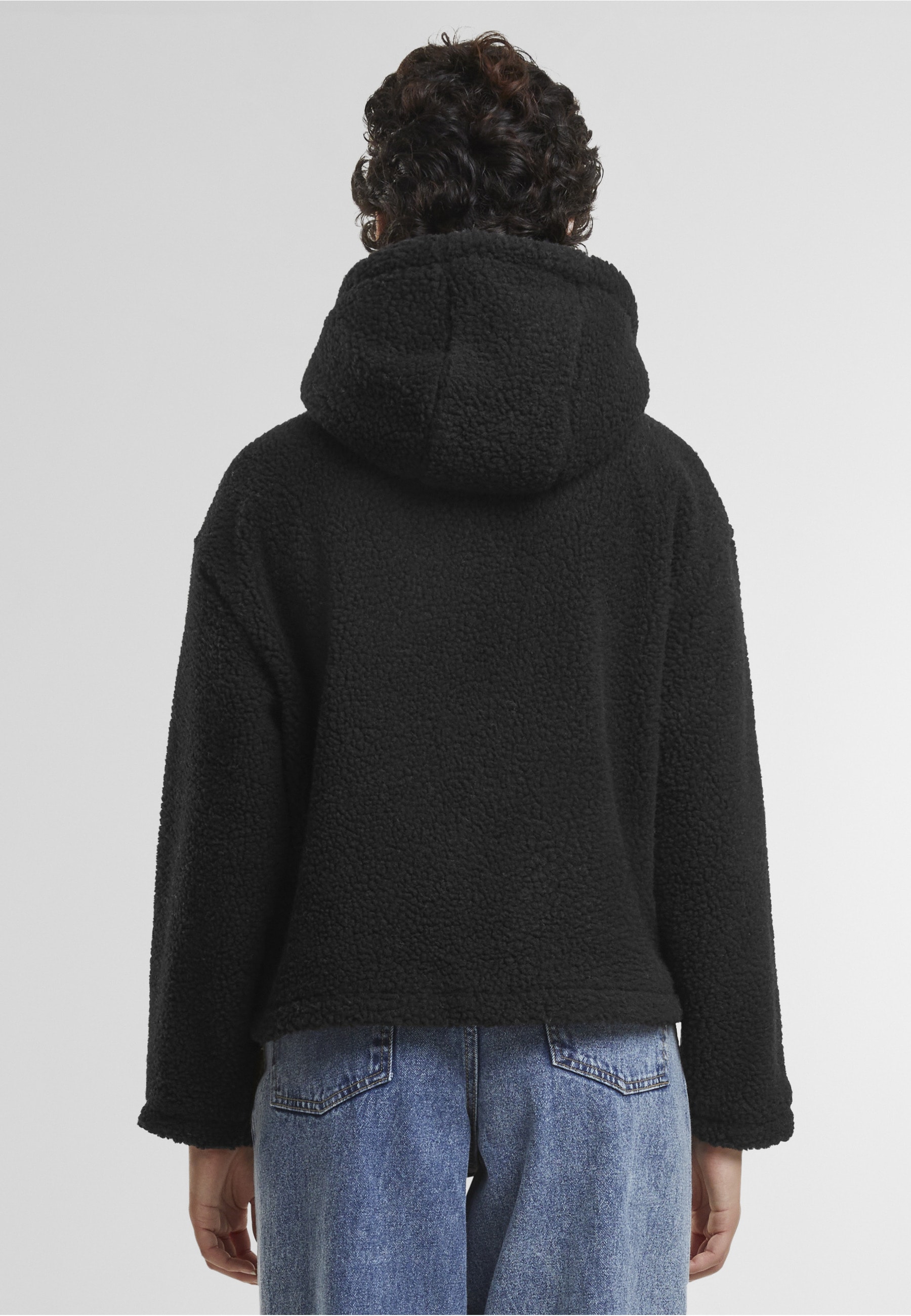 URBAN CLASSICS Allwetterjacke »Urban Classics Ladies Short Hooded Sherpa Jacket« 1 Stk. tlg. mit Kapuze