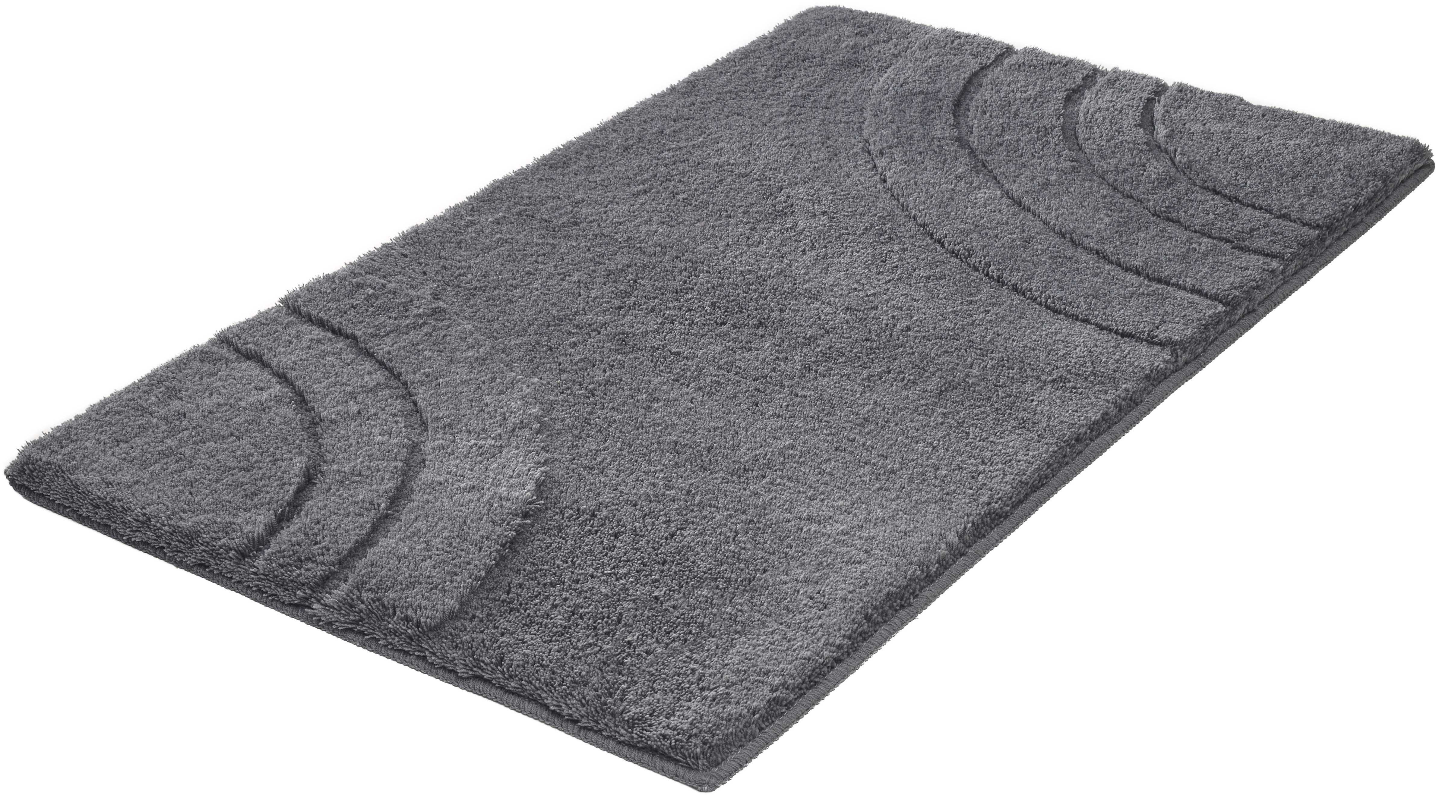 Kleine Wolke ""Saturn", Badvorleger, Badezimmer Teppich" Höhe 25 mm rutschhemmend beschichtet fußbodenheizungsgeeignet Badteppich, Uni Farben, modernes Design, Hoch-Tief Effekt