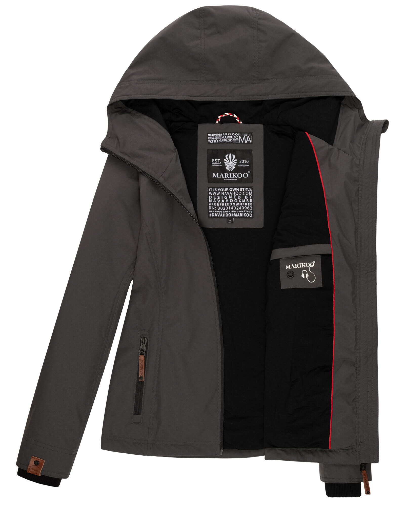 Marikoo Outdoorjacke »Brombeere«, sportliche Übergangsjacke mit Kapuze