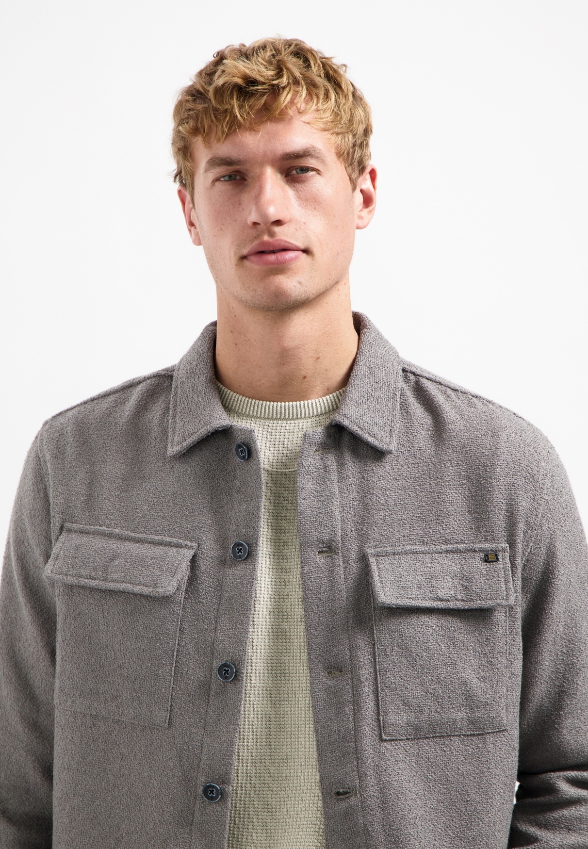 NO EXCESS Langarmhemd »No Excess Overshirt mit Knöpfen«