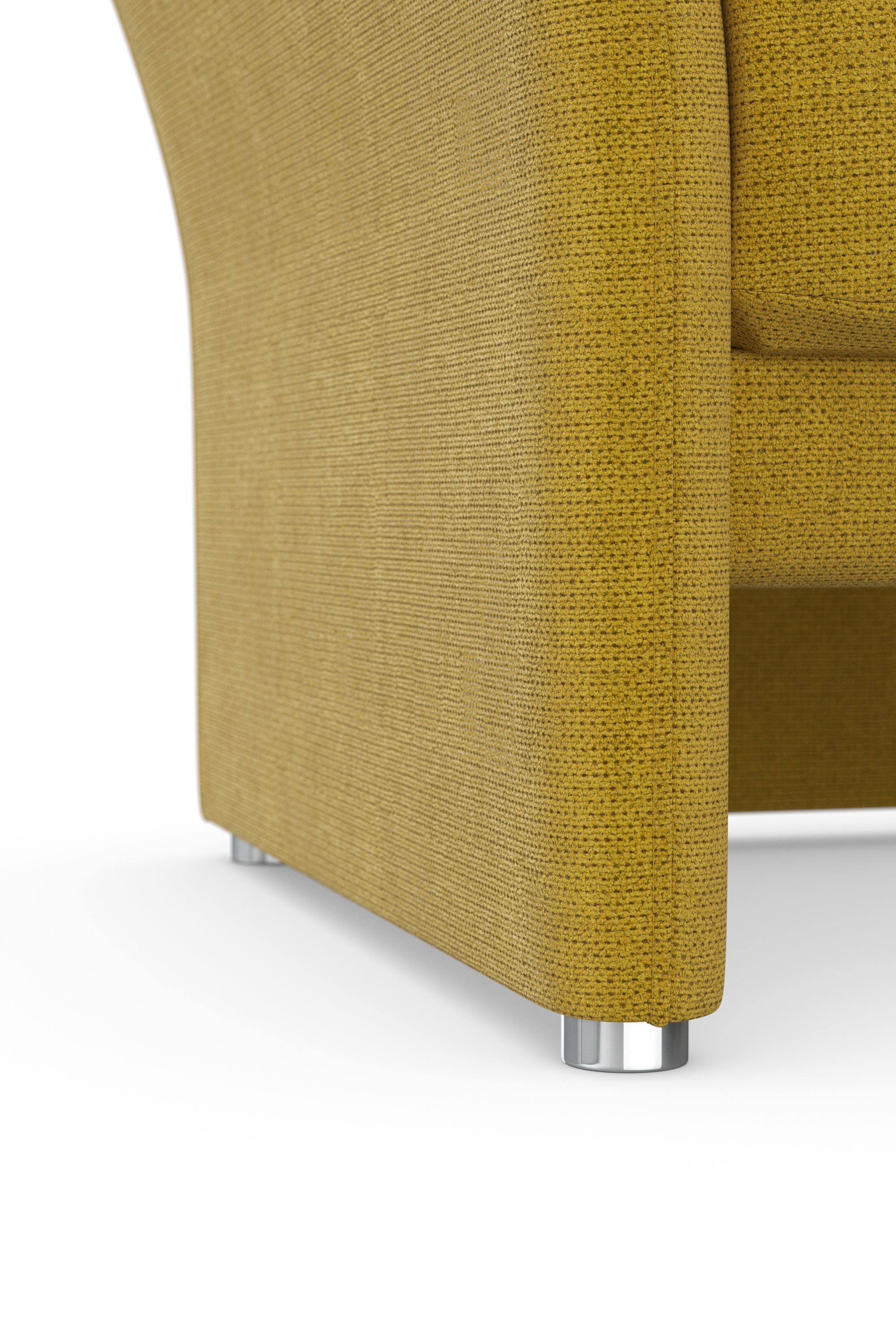 DOMO collection Sessel »Pina elegant und zeitloser Clubsessel, bequemer Cocktailsessel«, Hoher Sitzkomfort, Microfaser hochflorig, senf