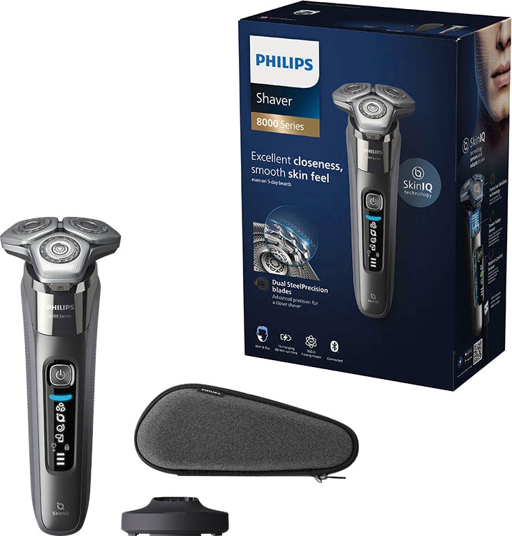 Philips Elektrorasierer »Shaver Series 8000 S8697/35«, ausklappbarer Präzisionstrimmer, Ladestand, Etui, mit SkinIQ Technologie