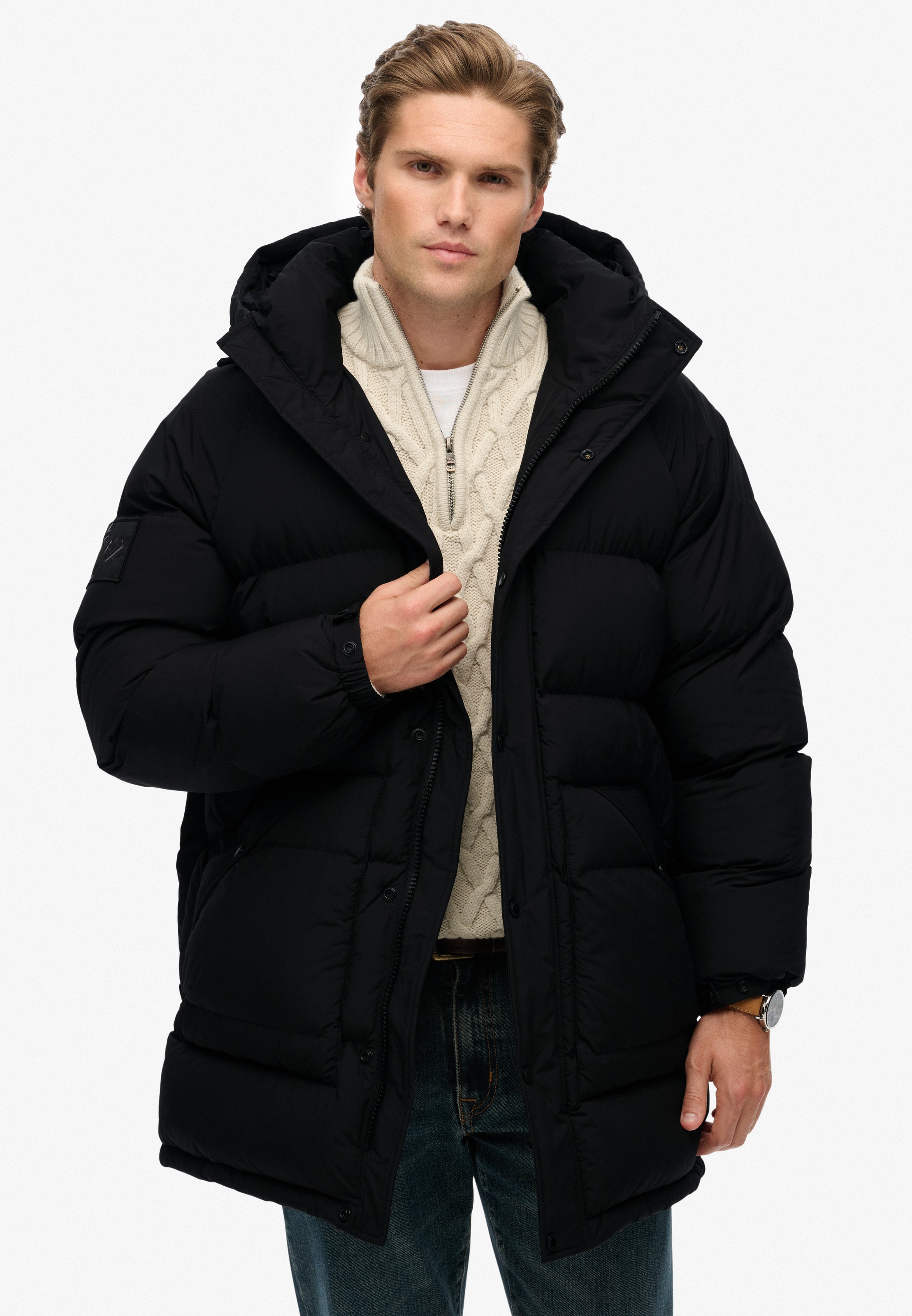 Superdry Steppjacke "XPD LONGLINE BAFFLE PARKA" mit Kapuze günstig online kaufen