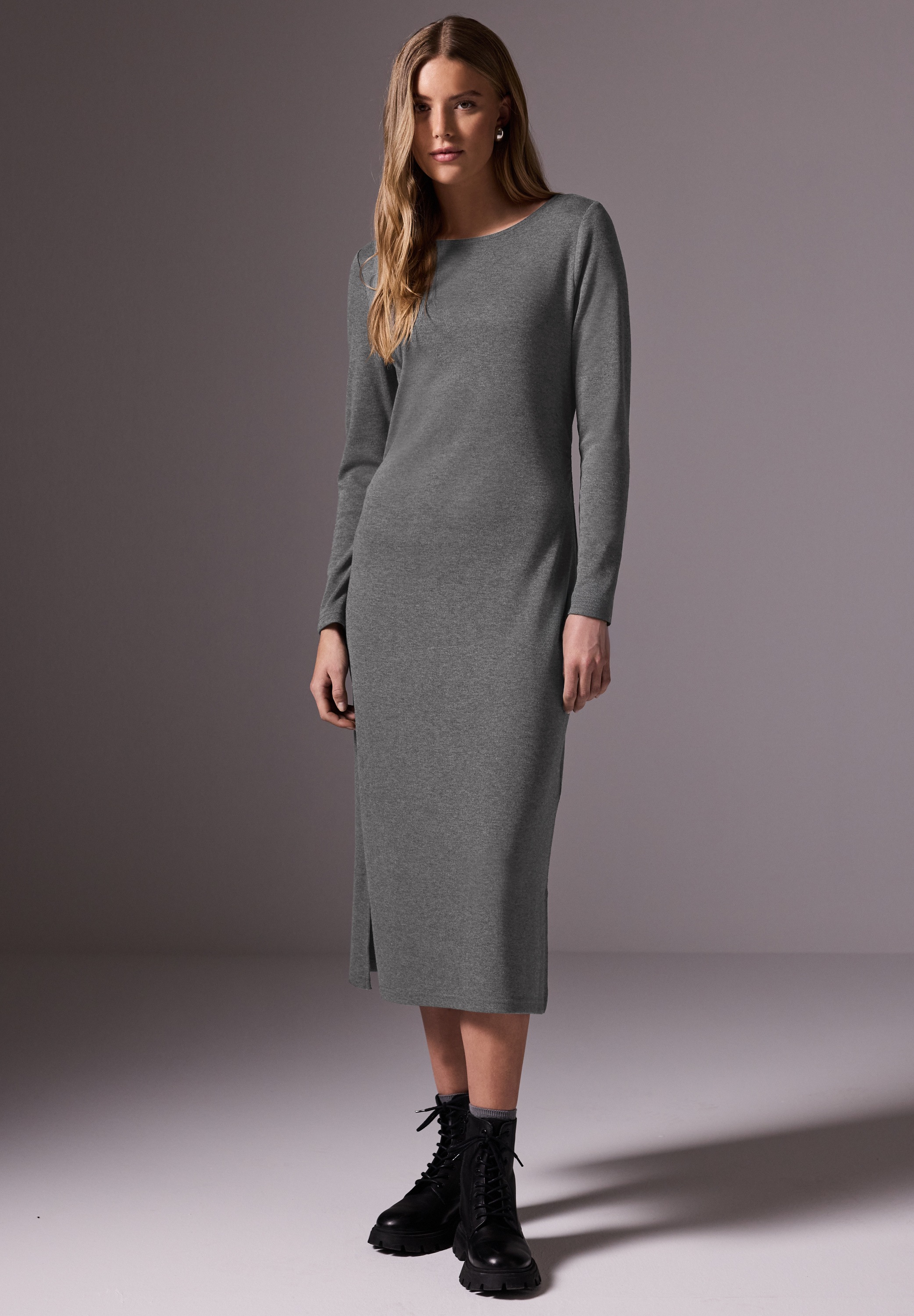 STREET ONE STUDIO Midikleid Ohne Taschen in Unifarbe