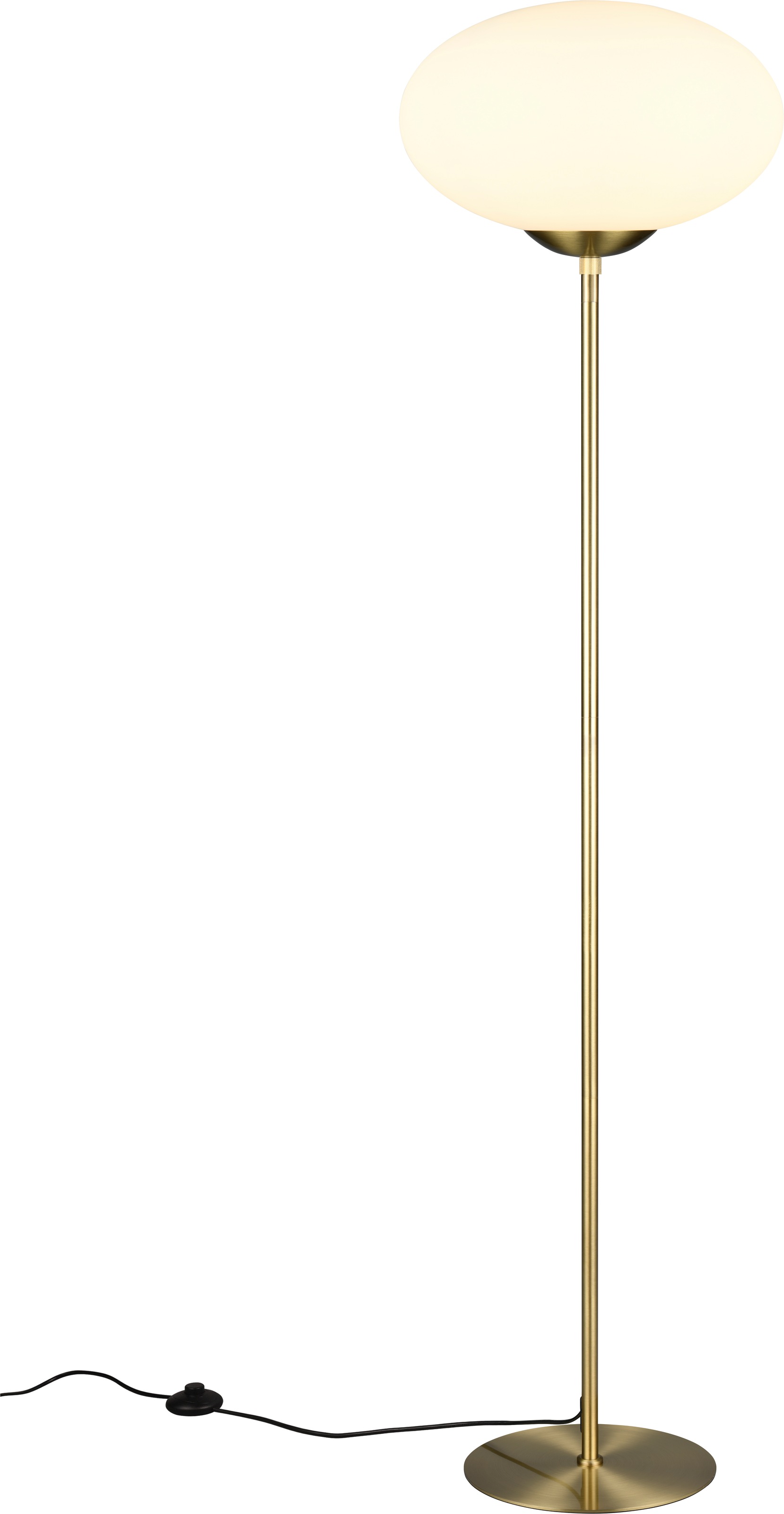 TRIO Leuchten Stehlampe »FOMENTO, Stehleuchte mit Glasschirm Ø 40cm, exkl 1x E27 max 40W« E27 1 Stk. warmweiß - kaltweiß Stehleuchte Metall mit Glas Lampenschirm, Glas opalweiß Höhe 150cm