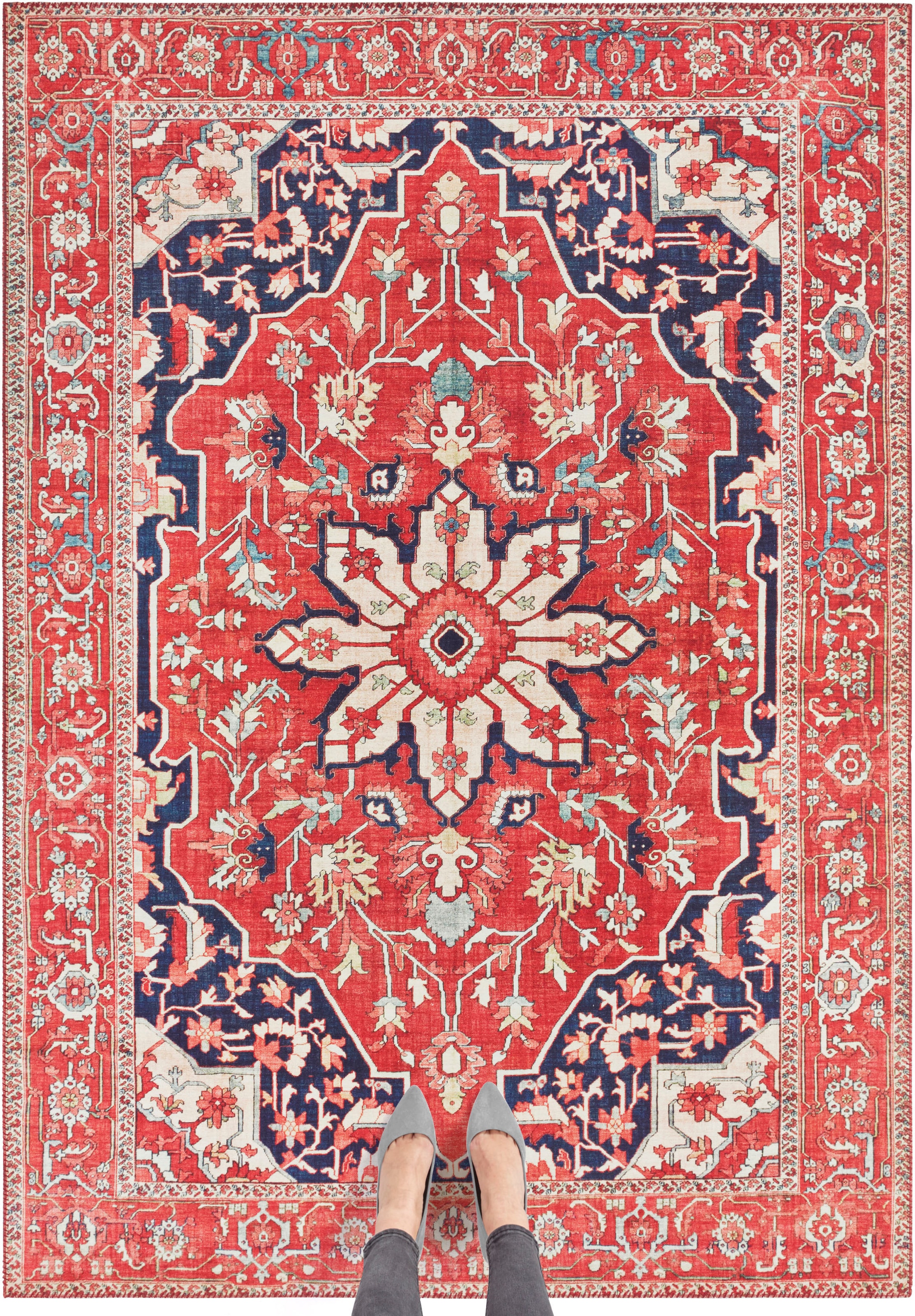 ELLE DECORATION Läufer »Täbriz«, rechteckig, 5 mm Höhe, Orient Optik, Vintage Design, gekettelt, kräftige Farben