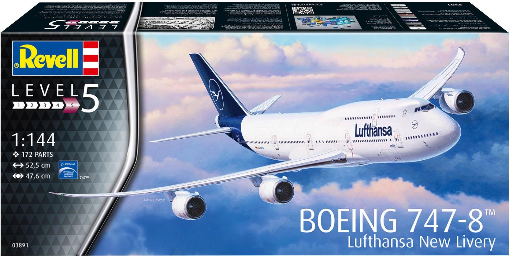 Revell® Modellbausatz »Boeing 747-8, Lufthansa New Livery«, 1:144, Made in Europe